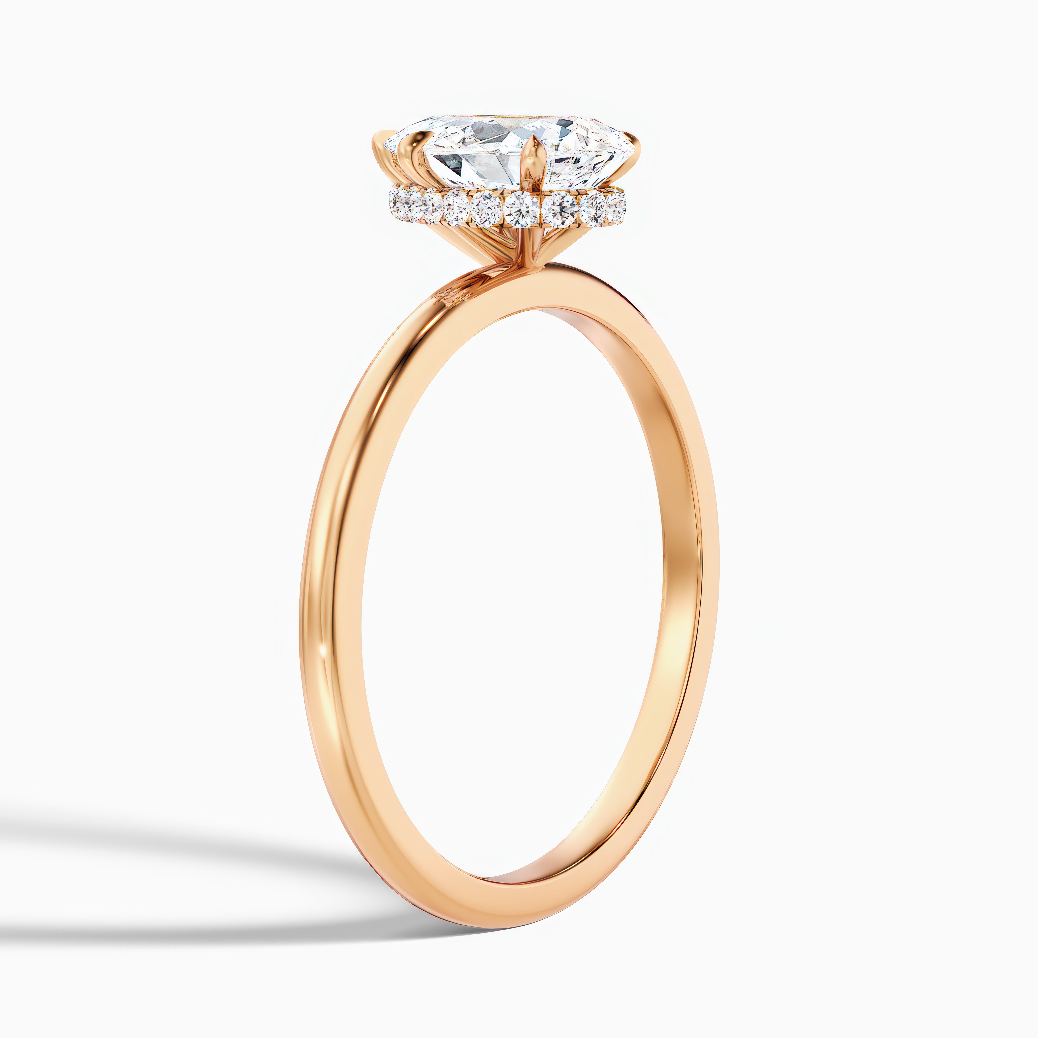 Emmelyn Pear Cut Hidden Halo Moissanite Diamond Ring