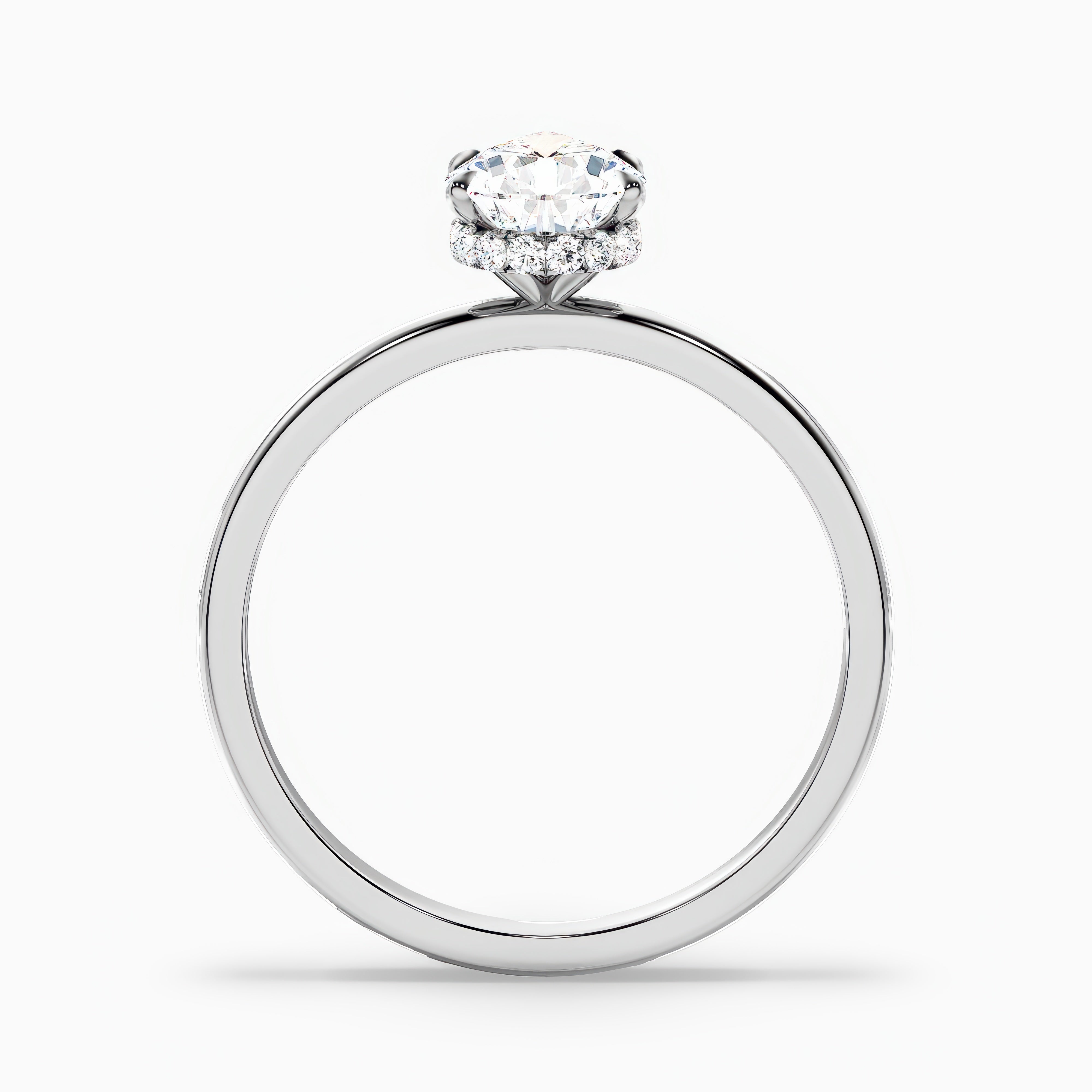 Emmelyn Pear Cut Hidden Halo Moissanite Diamond Ring