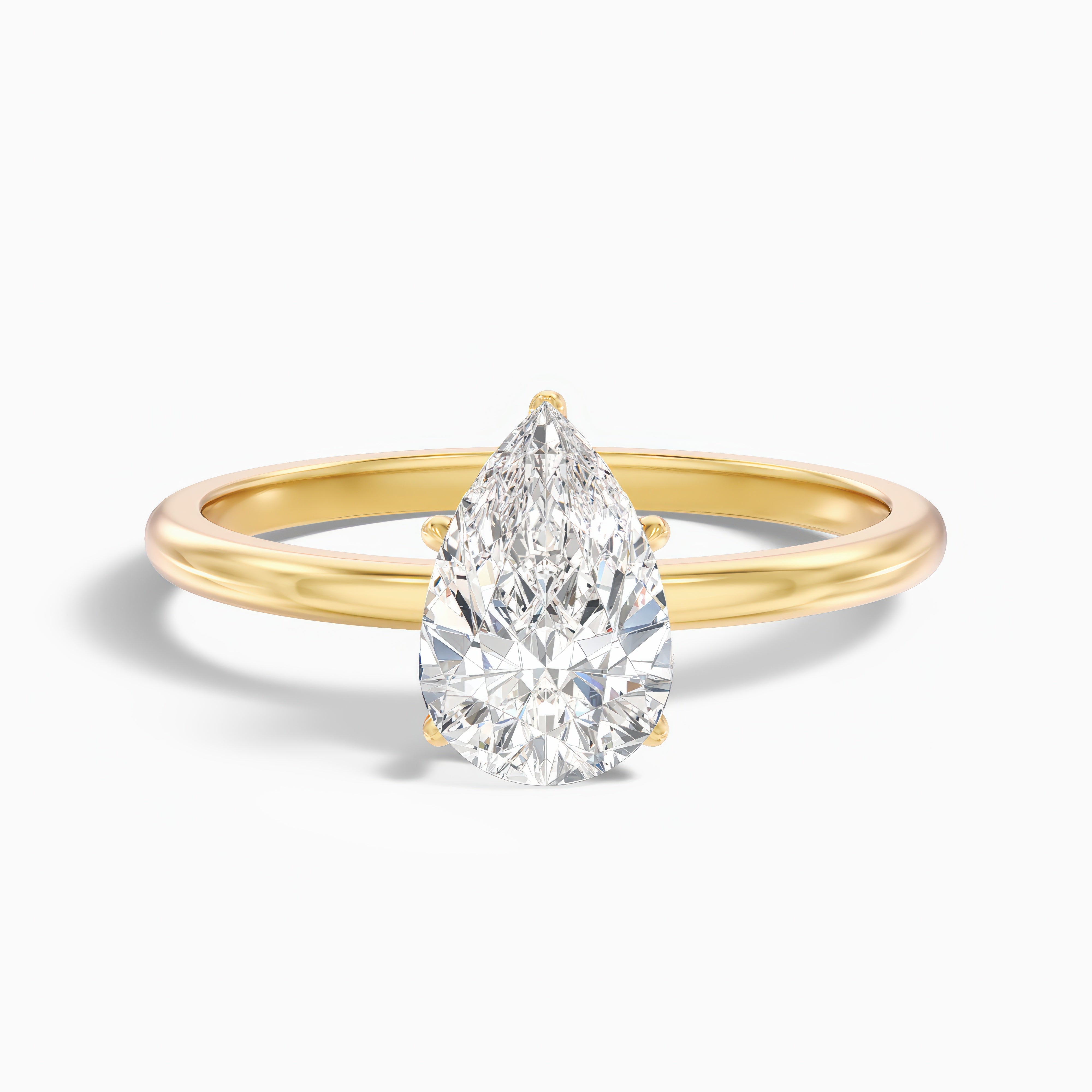 Emmelyn Pear Cut Hidden Halo Lab Grown Diamond Ring