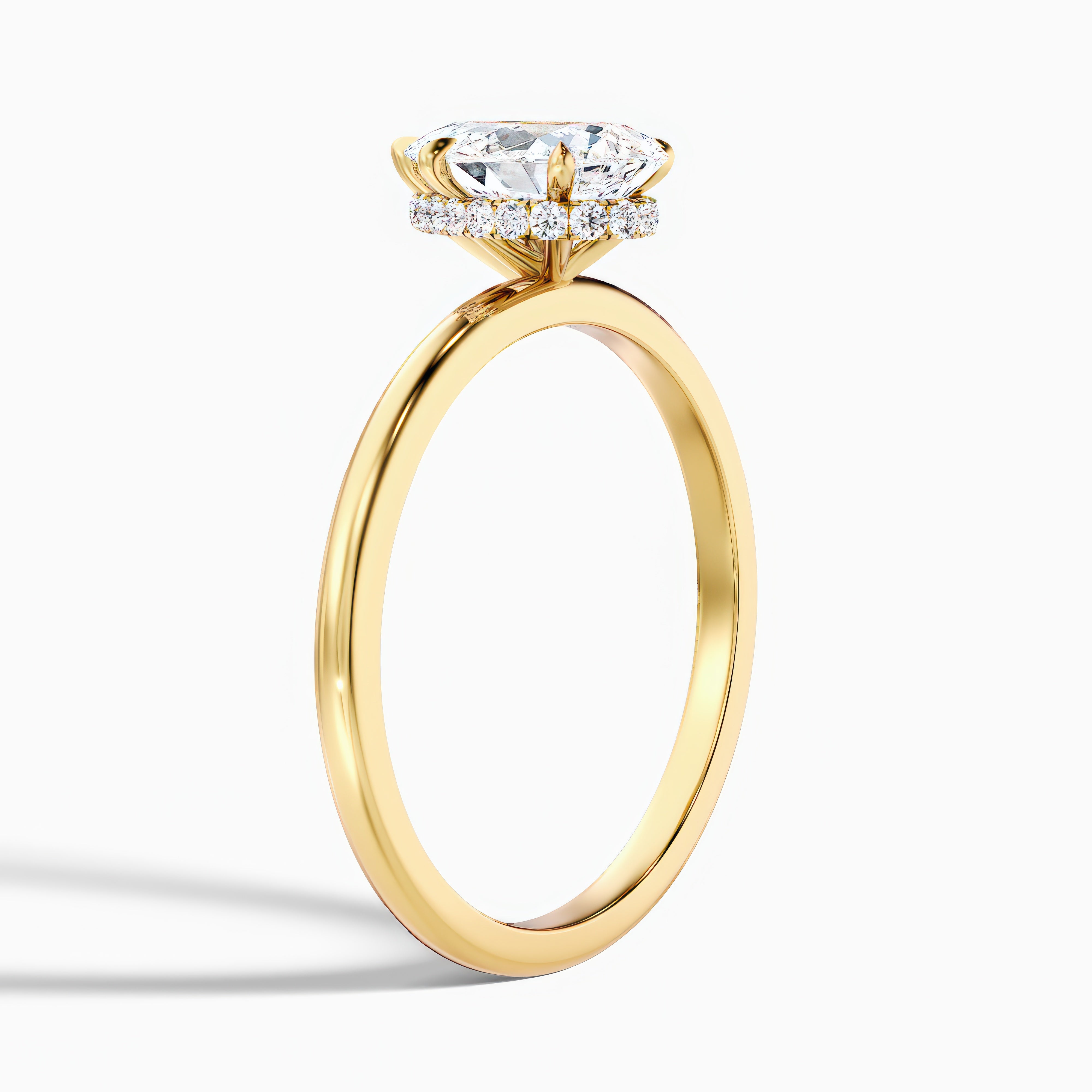 Emmelyn Pear Cut Hidden Halo Moissanite Diamond Ring