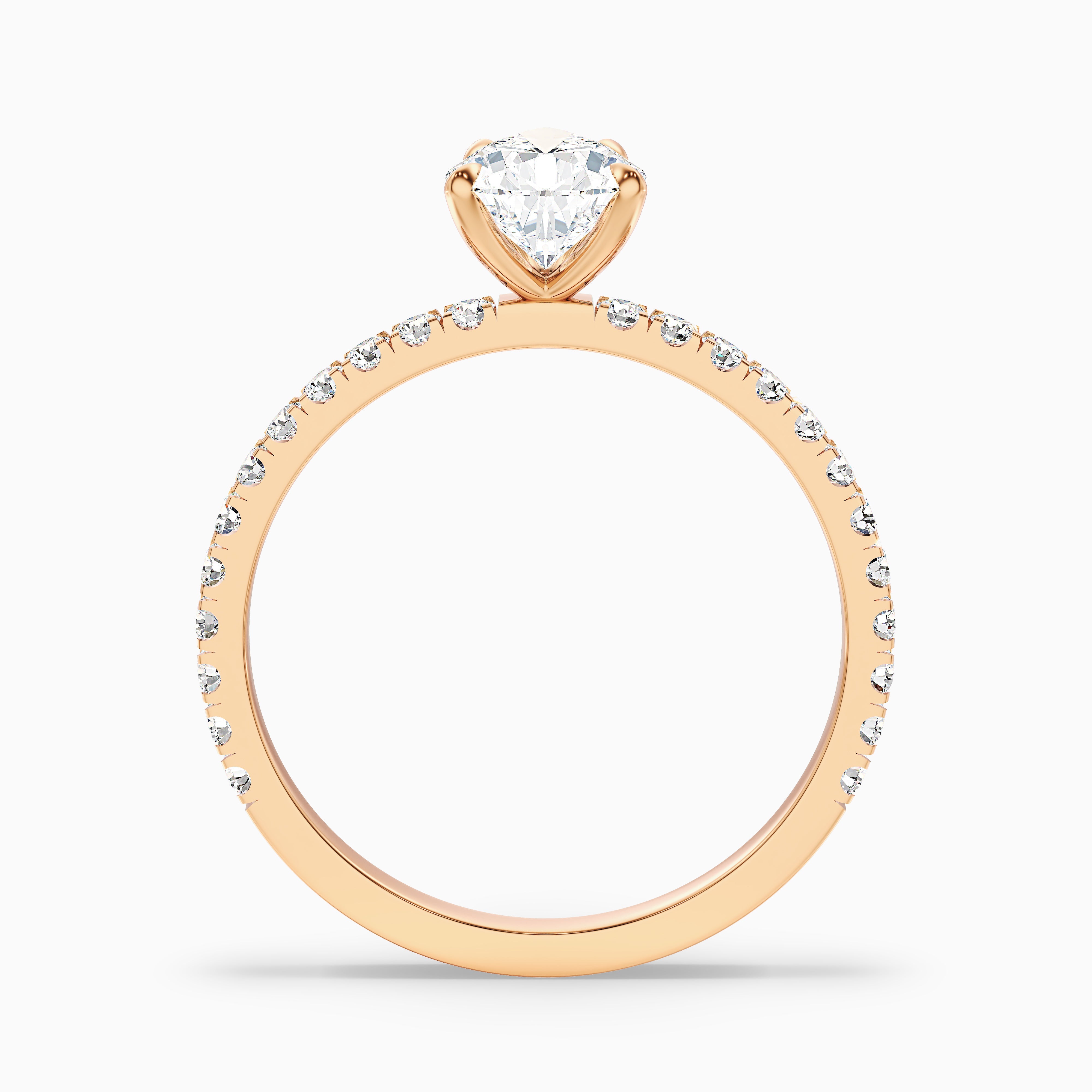 Clarita Pear Side Stone Pave Moissanite Diamond Ring