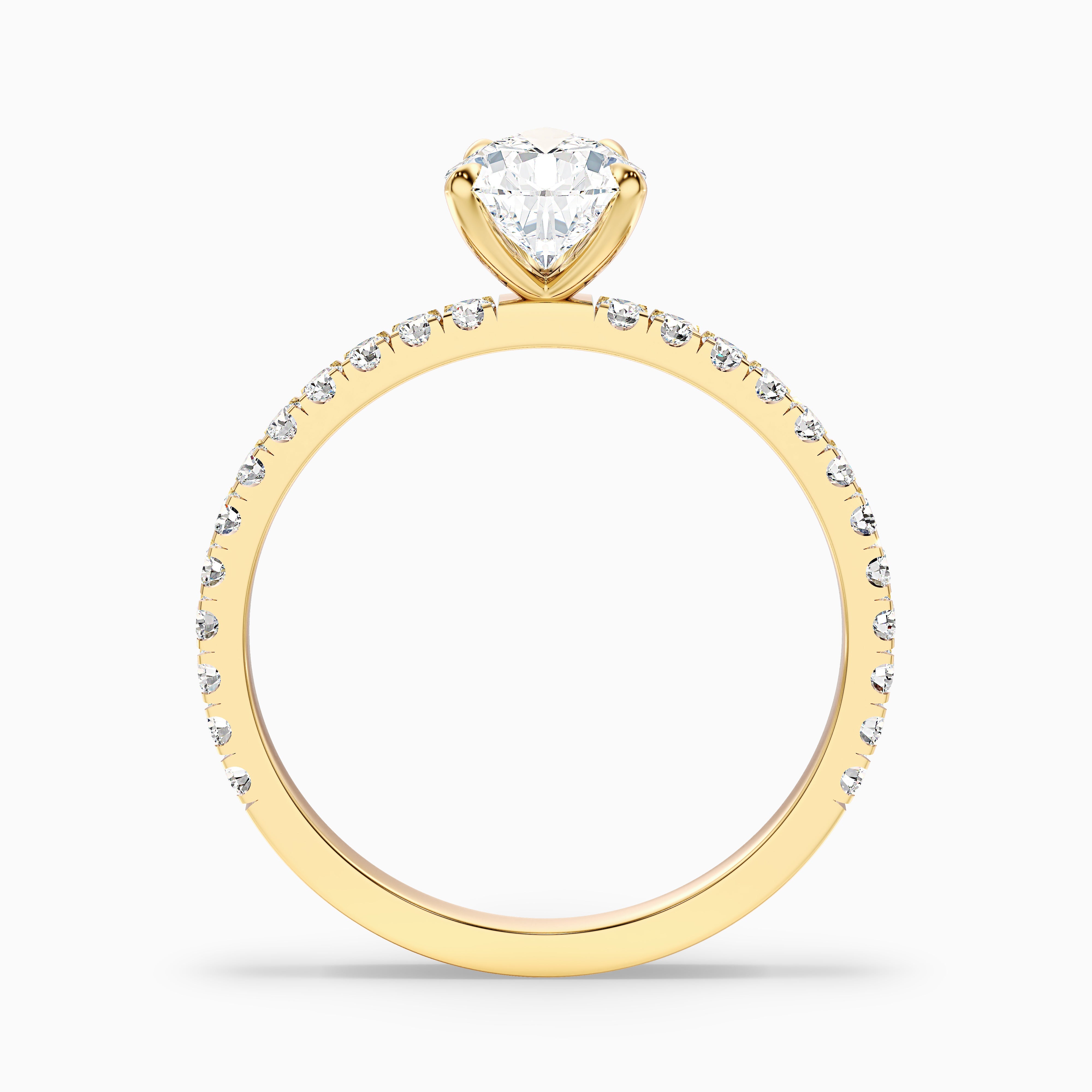 Clarita Pear Side Stone Pave Lab Grown Diamond Ring