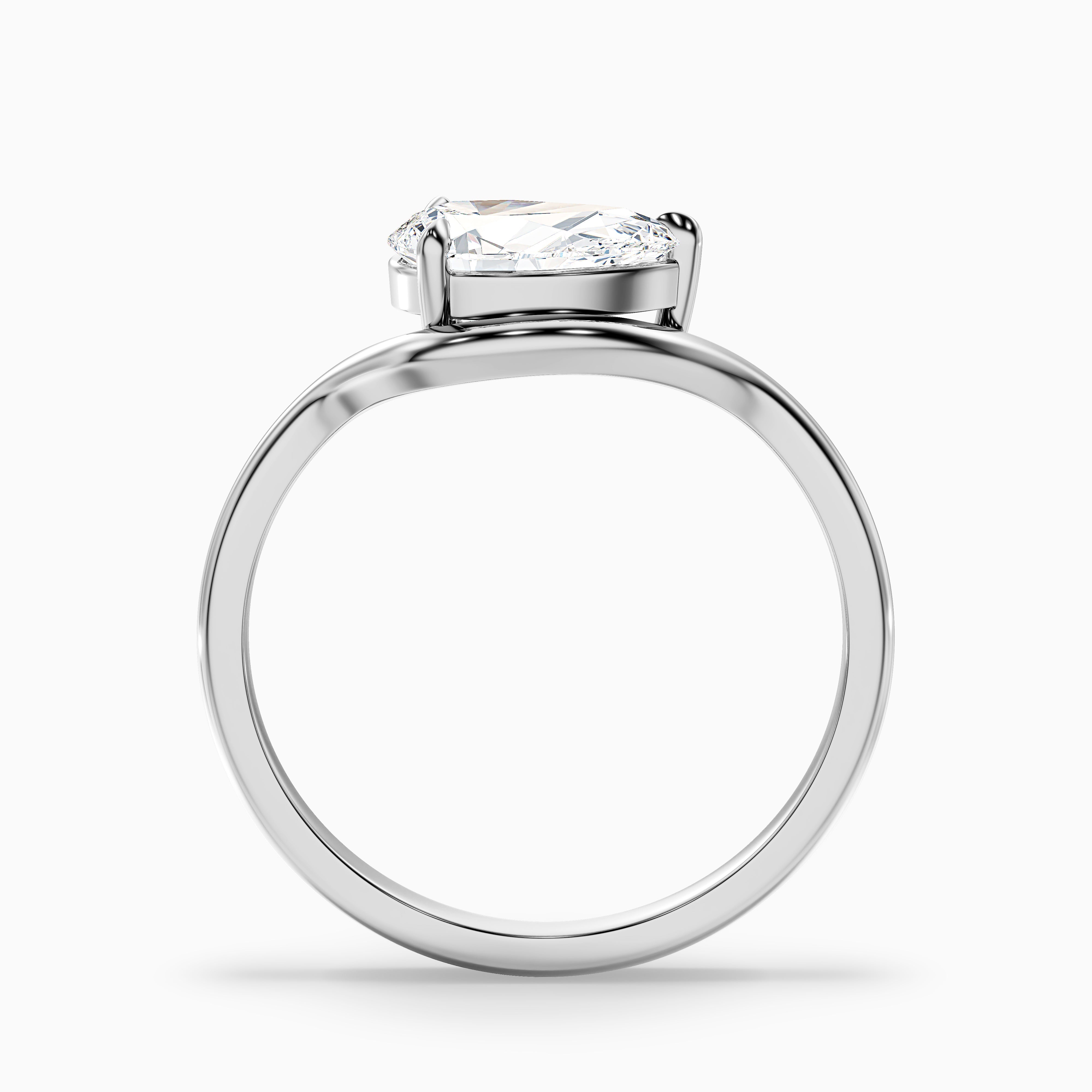 Averie Pear Cut East West Solitaire Lab Grown Diamond Ring