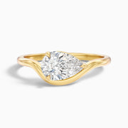Averie Pear Cut East West Solitaire Lab Grown Diamond Ring