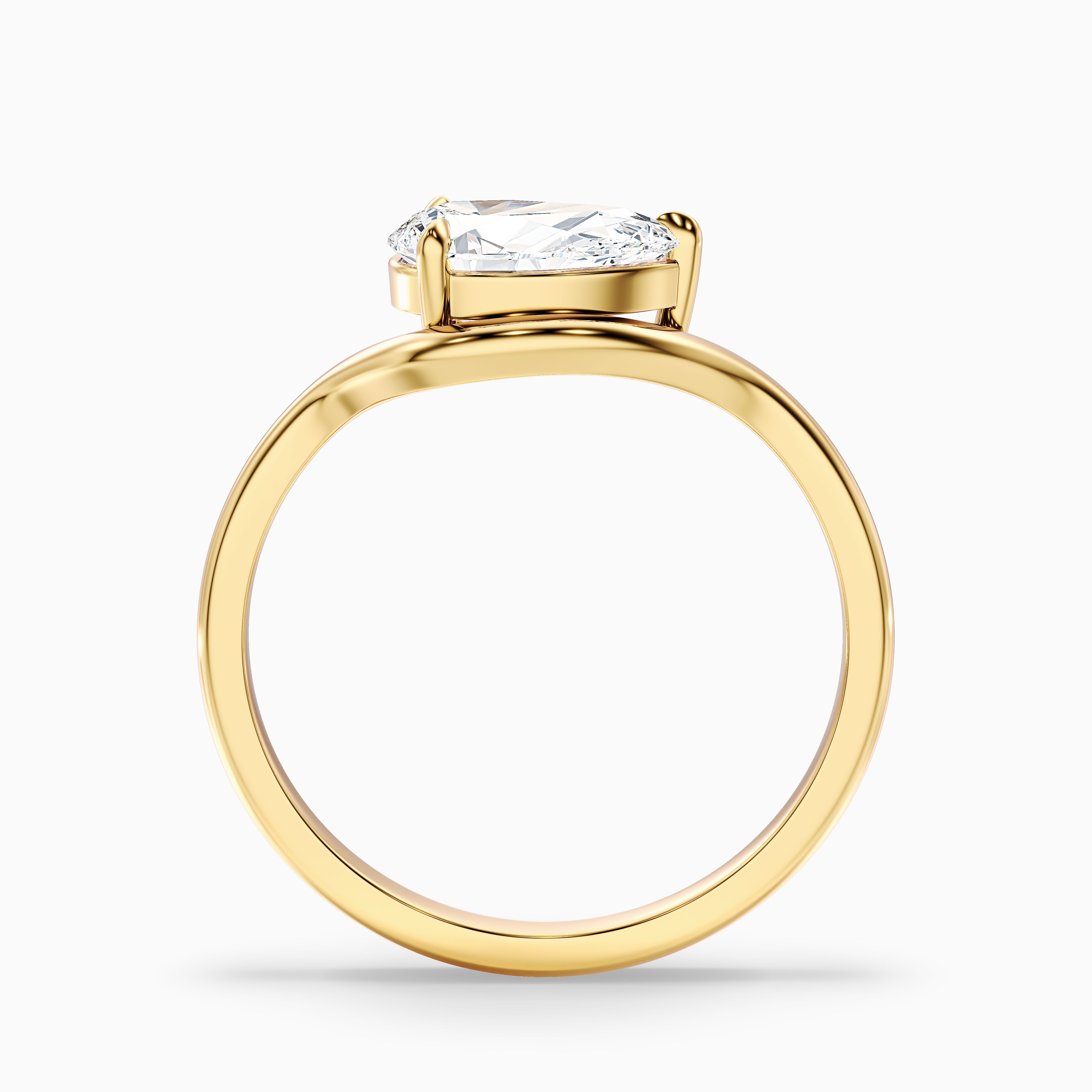 Averie Pear Cut East West Solitaire Lab Grown Diamond Ring