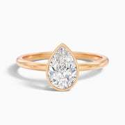 Caitlyn Pear Cut Bezel Moissanite Diamond Engagement Ring