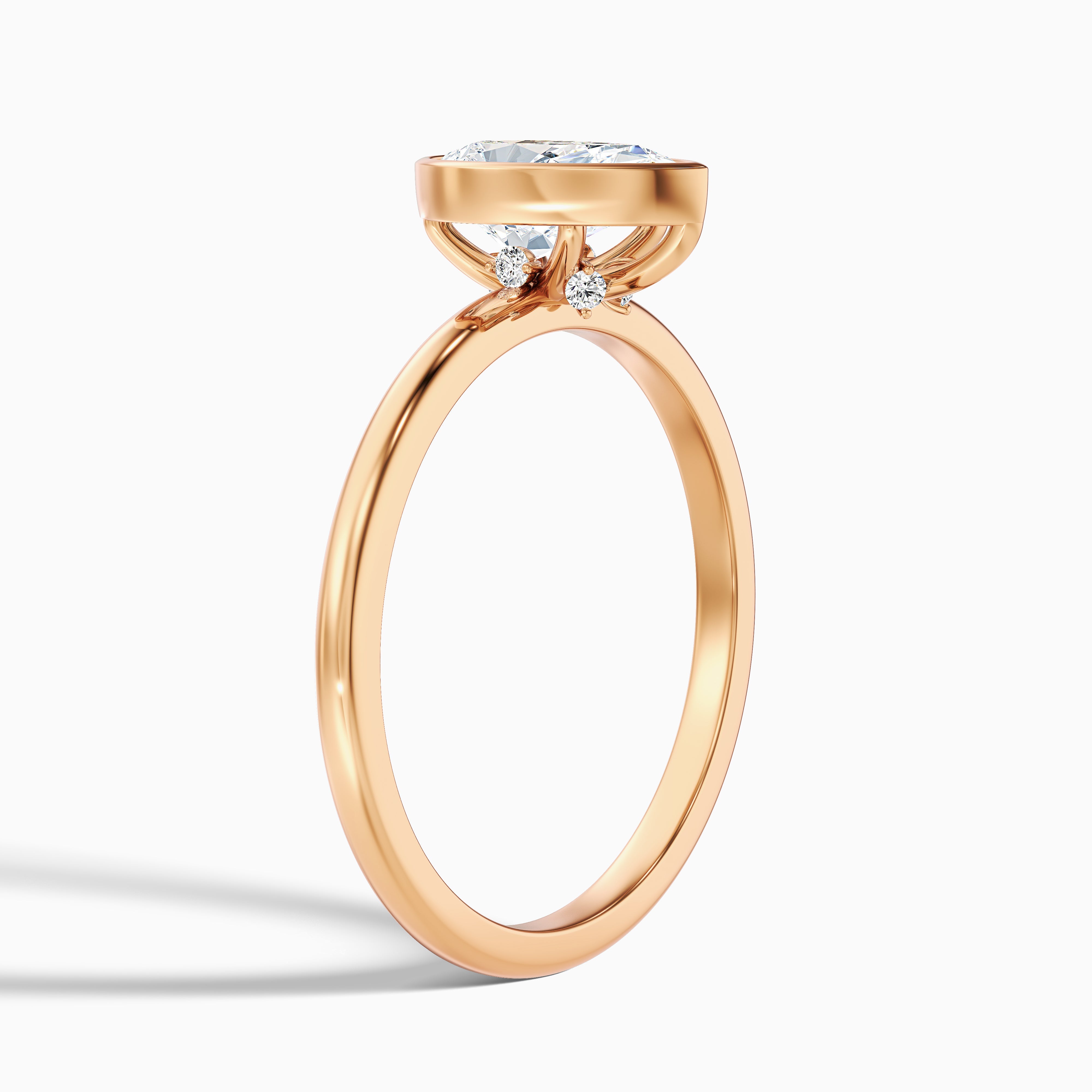 Caitlyn Pear Cut Bezel Moissanite Diamond Engagement Ring