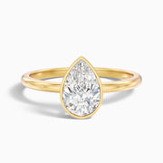 Caitlyn Pear Cut Bezel Lab Grown Diamond Engagement Ring