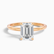 Zaylee Emerald Cut Hidden Halo Moissanite Diamond Ring