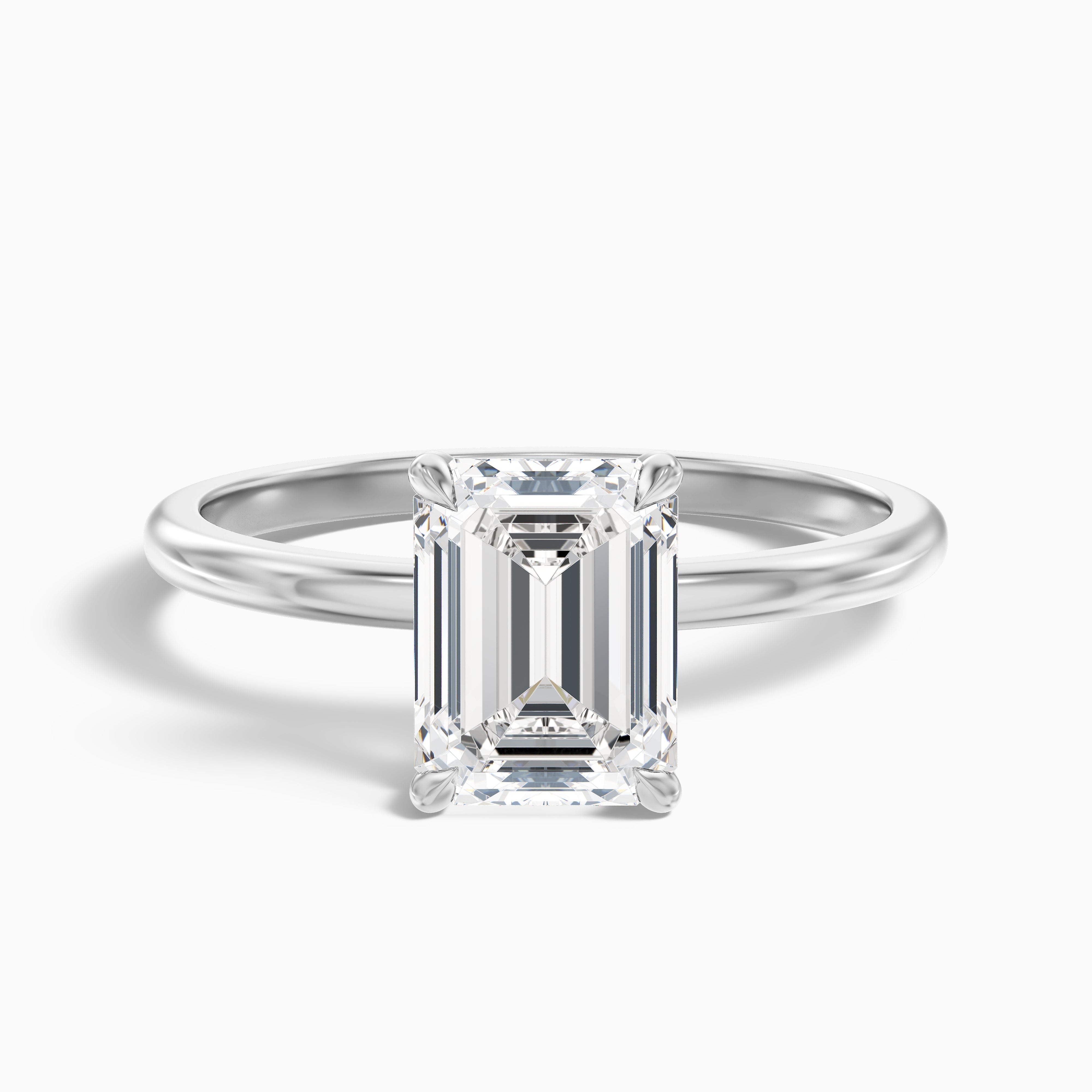 Zaylee Emerald Cut Hidden Halo Lab Grown Diamond Ring