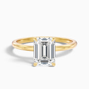 Zaylee Emerald Cut Hidden Halo Lab Grown Diamond Ring