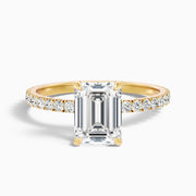 Viviana Emerald Cut Hidden Halo Pave Lab Grown Diamond Ring