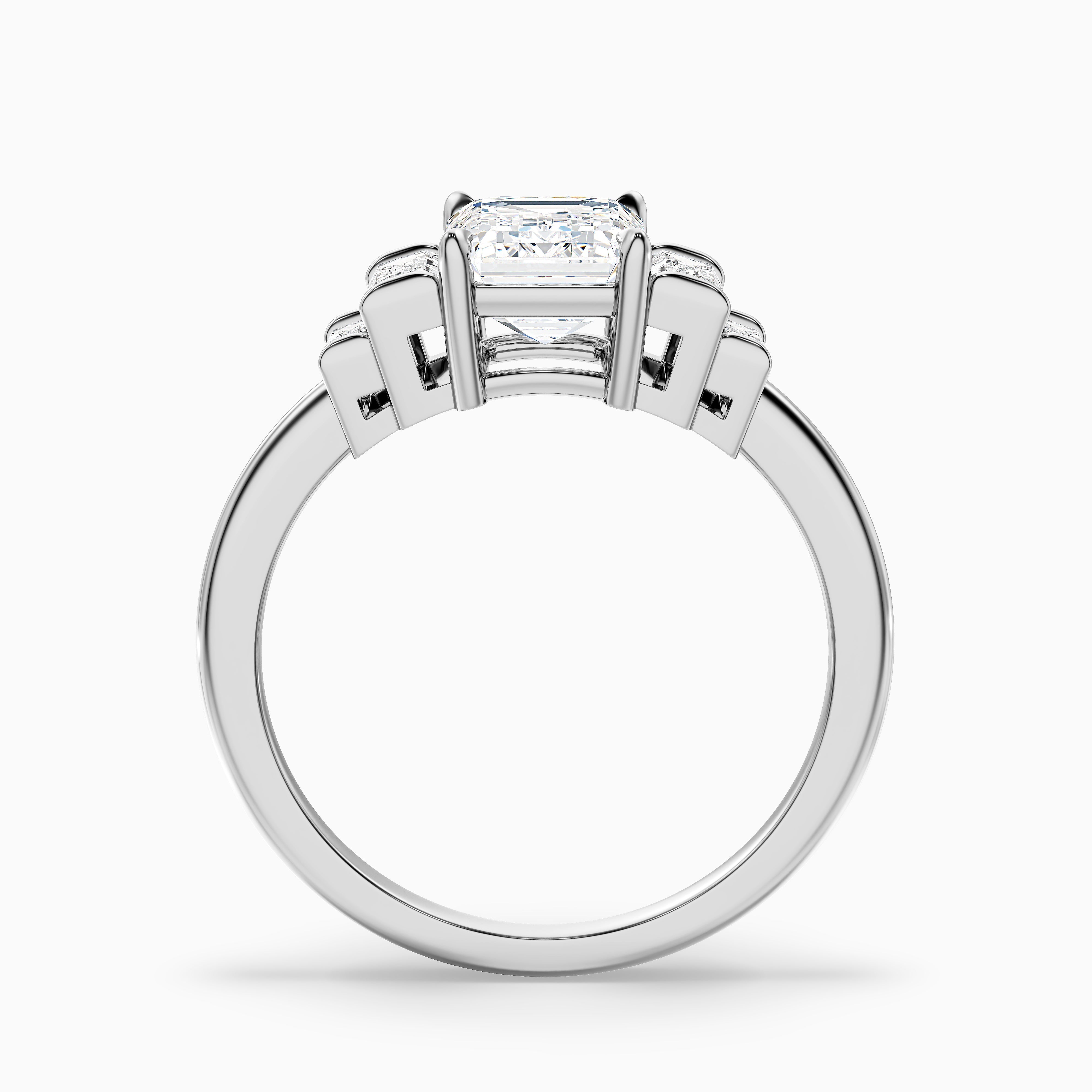 Karisma Five Stone Emerald Cut Moissanite Diamond Ring