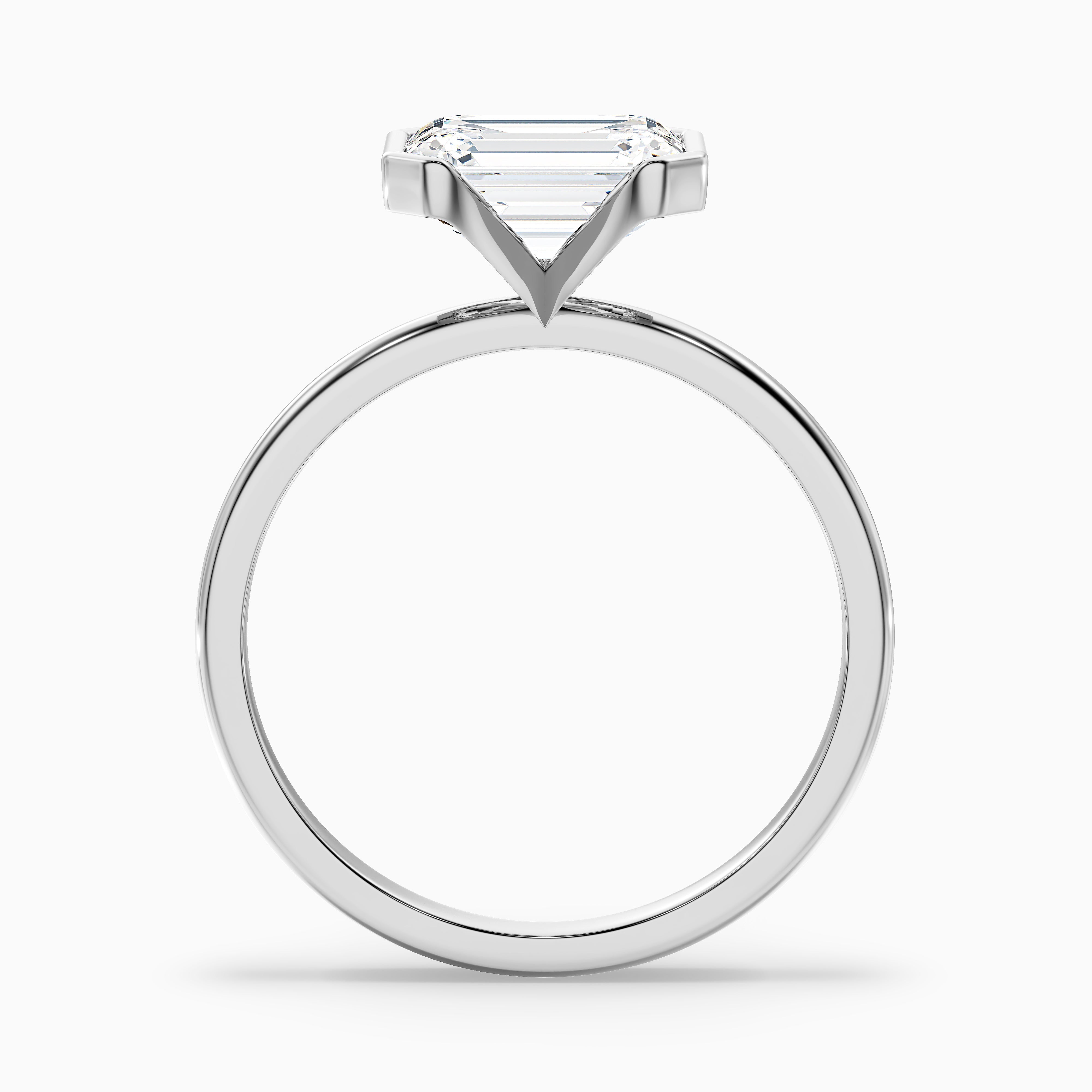 Sarina Emerald Cut East West Solitaire Lab Grown Diamond Ring