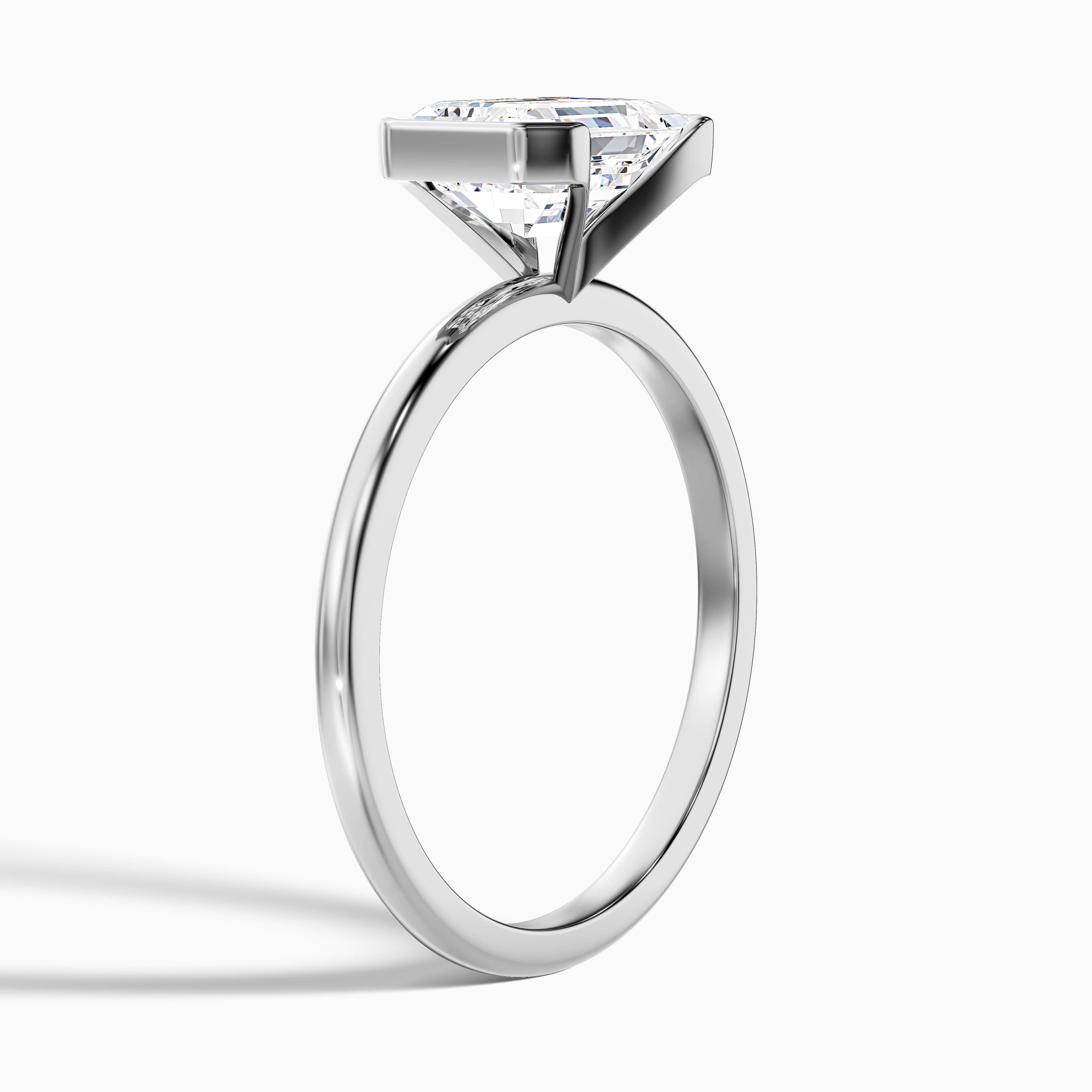 Sarina Emerald Cut East West Solitaire Lab Grown Diamond Ring