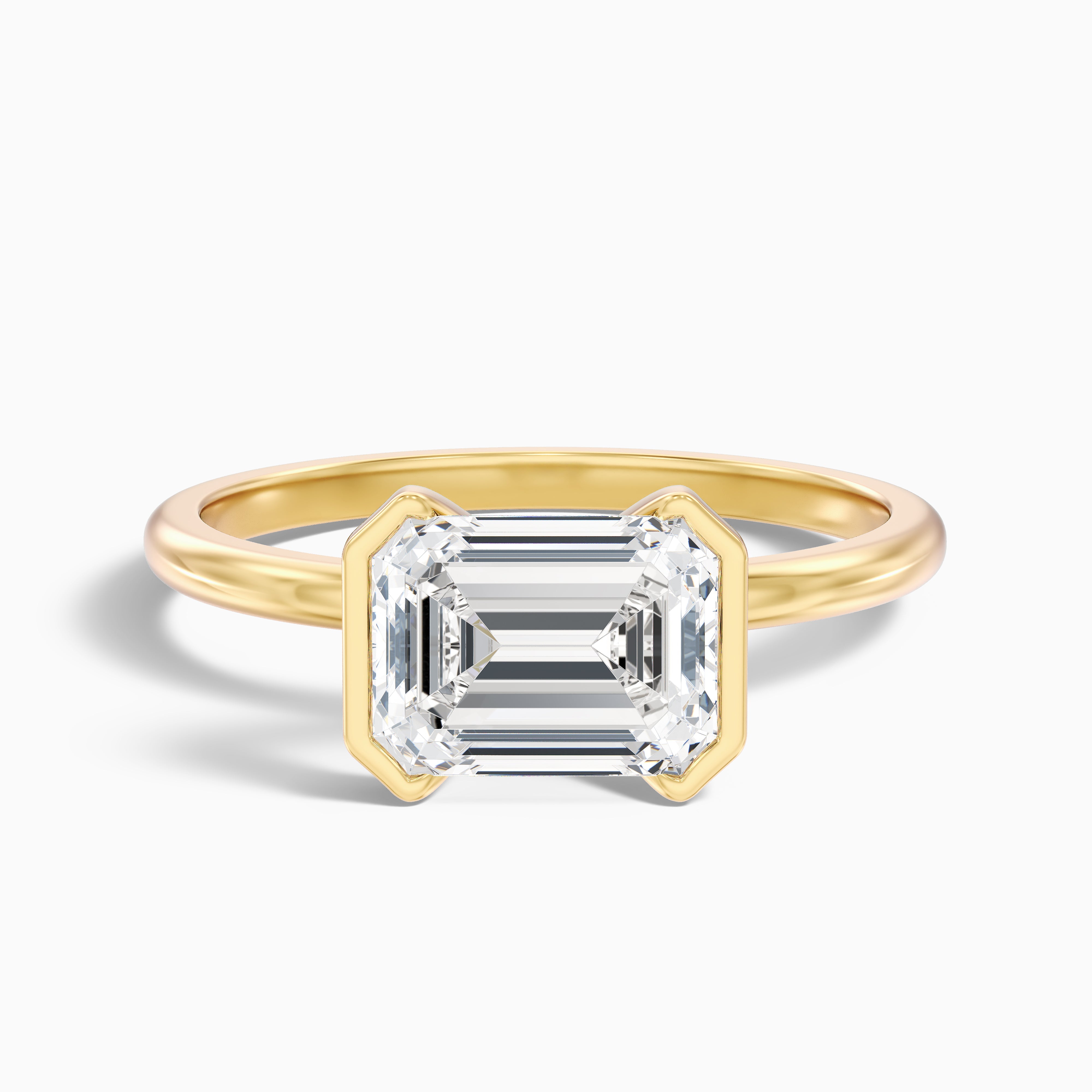 Sarina Emerald Cut East West Solitaire Lab Grown Diamond Ring