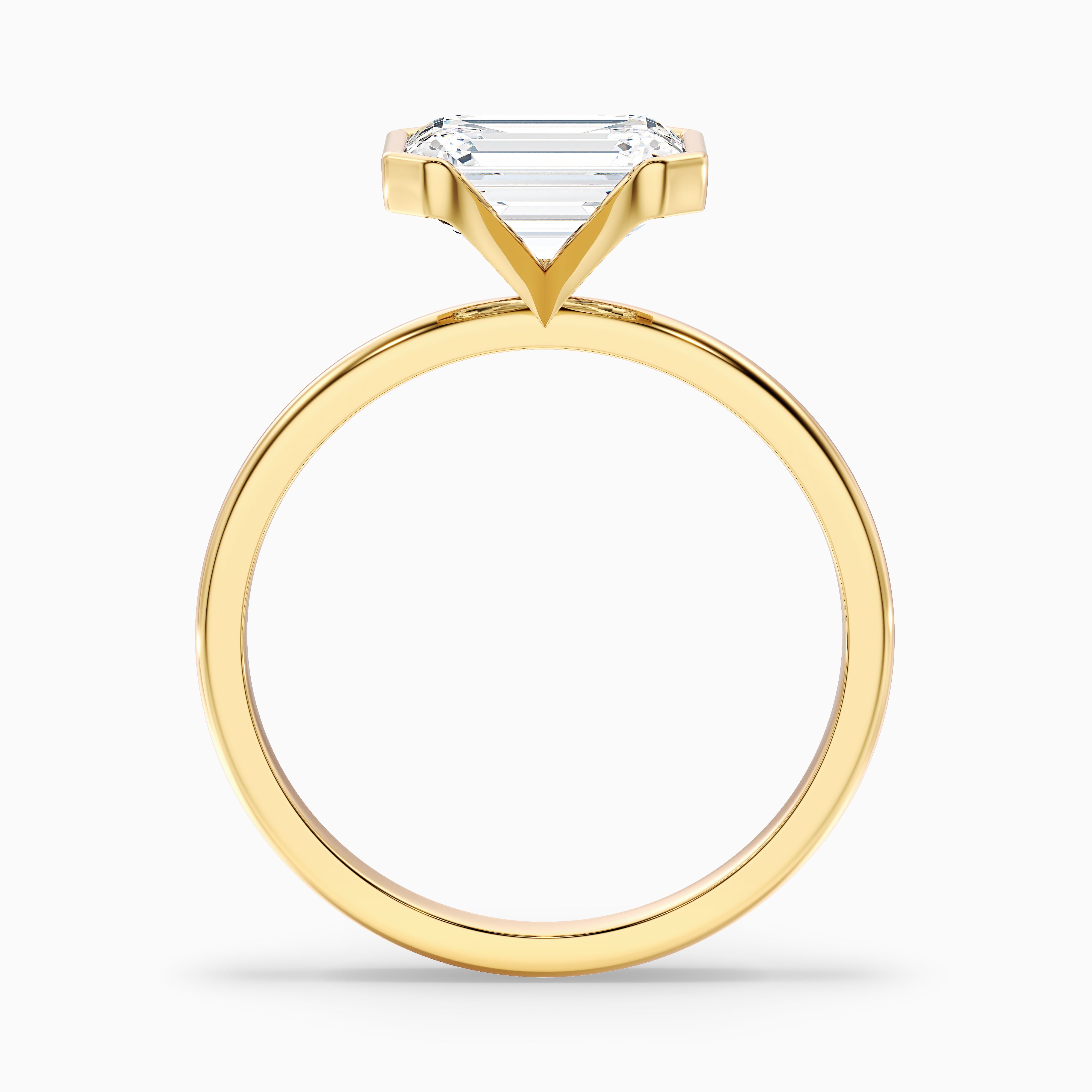 Sarina Emerald Cut East West Solitaire Lab Grown Diamond Ring