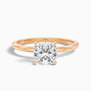 Sabrina Cushion Cut Hidden Halo Moissanite Diamond Ring