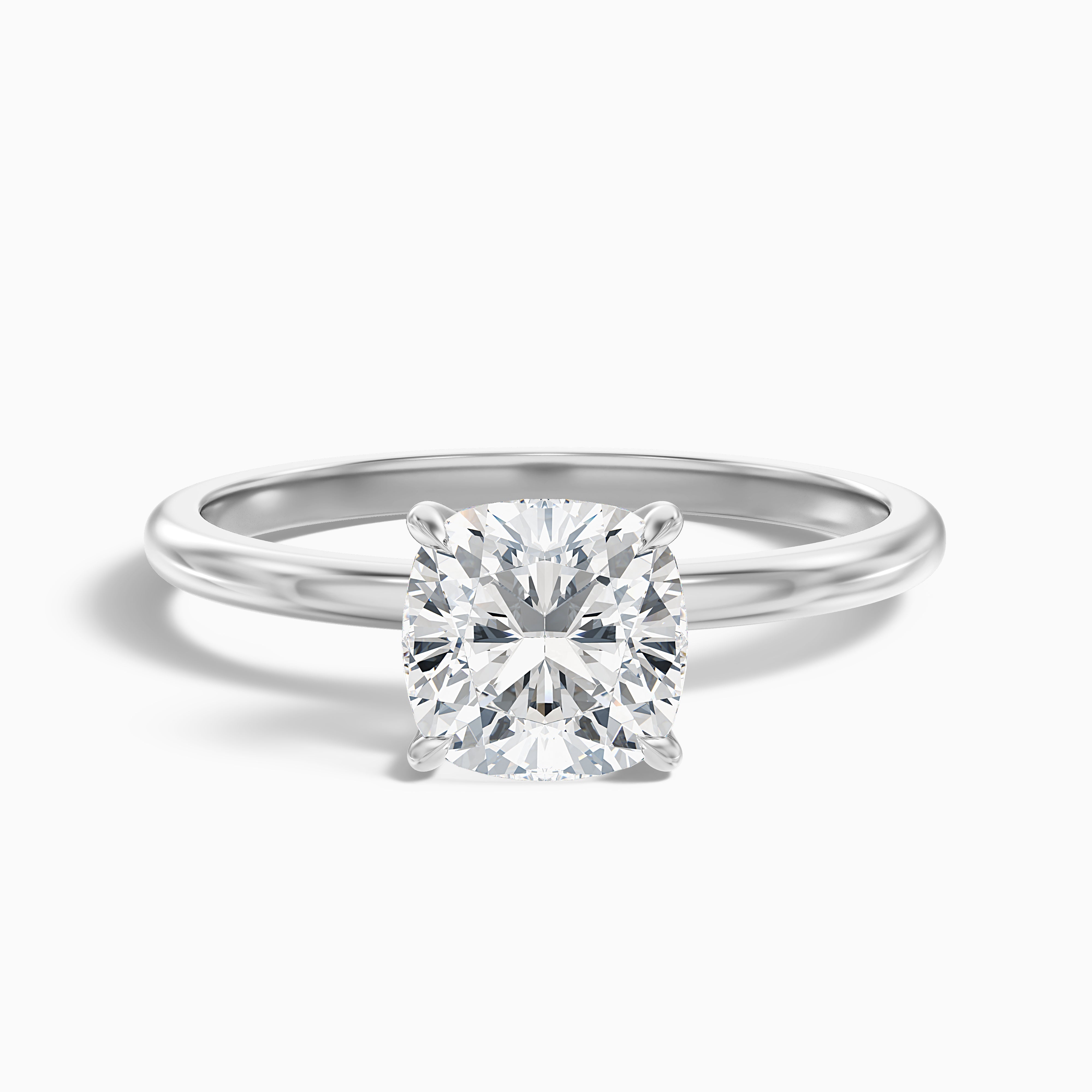 Sabrina Cushion Cut Hidden Halo Moissanite Diamond Ring