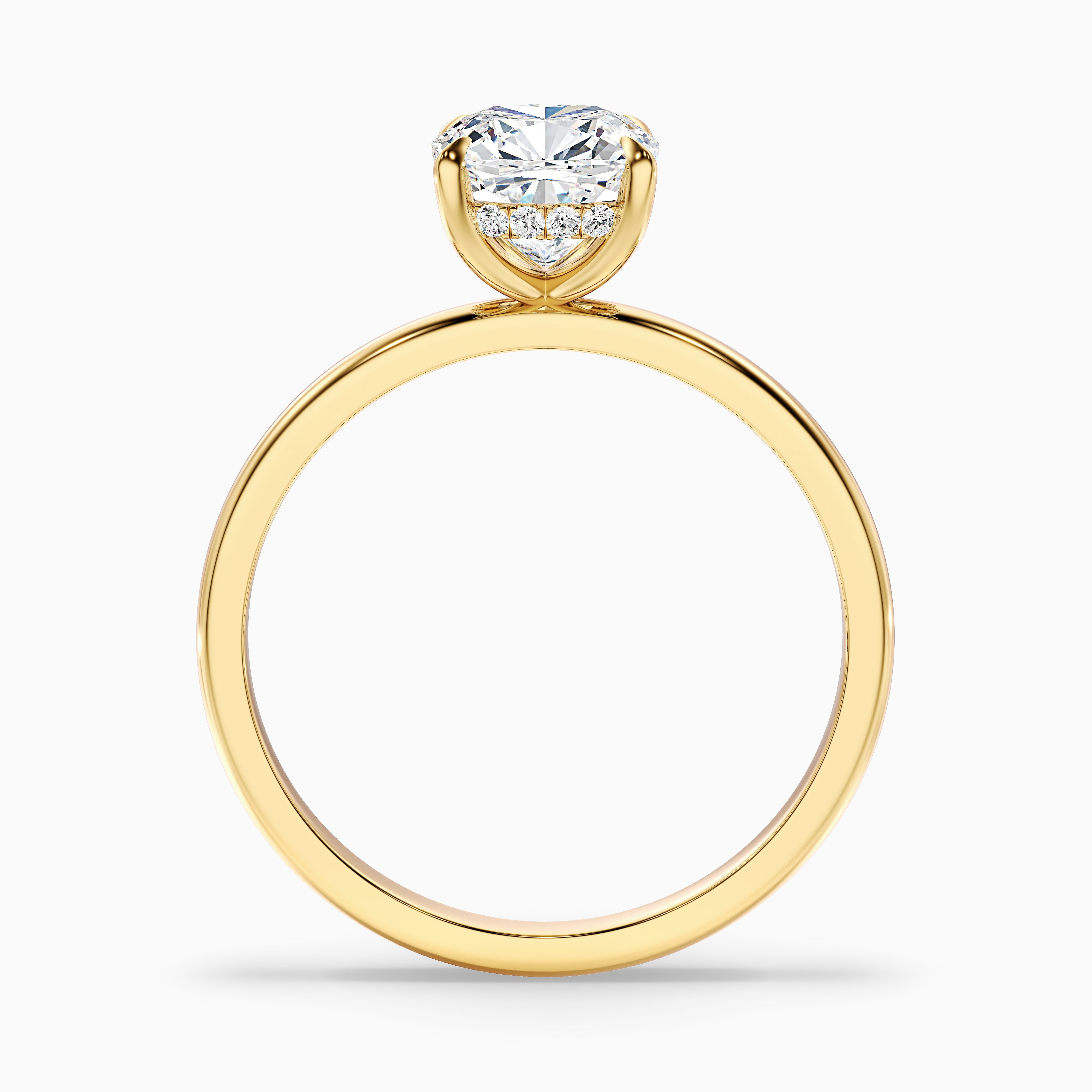 Sabrina Cushion Cut Hidden Halo Moissanite Diamond Ring