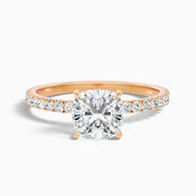 Roberta Cushion Cut Hidden Halo Pave Moissanite Diamond Ring