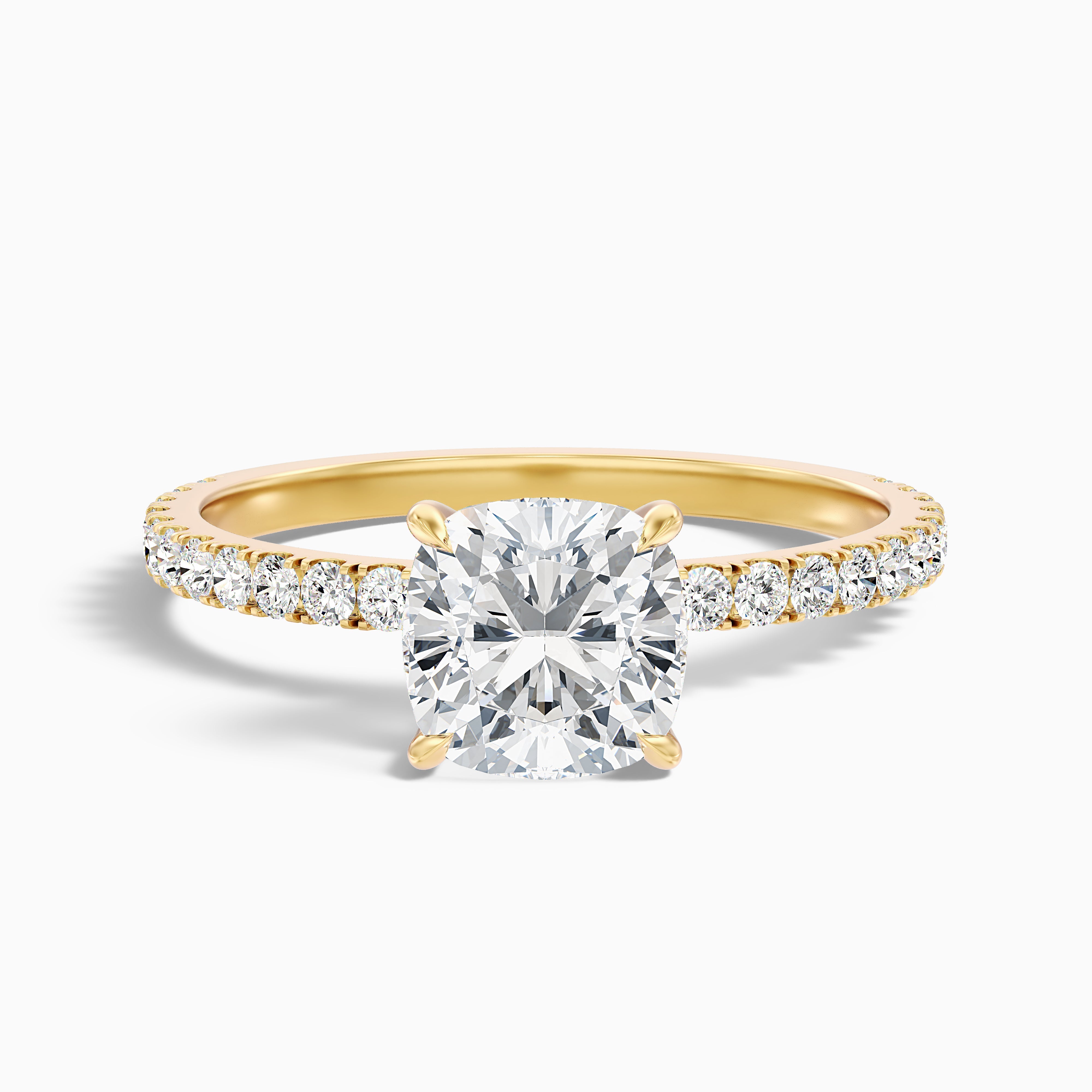 Roberta Cushion Cut Hidden Halo Pave Lab Grown Diamond Ring