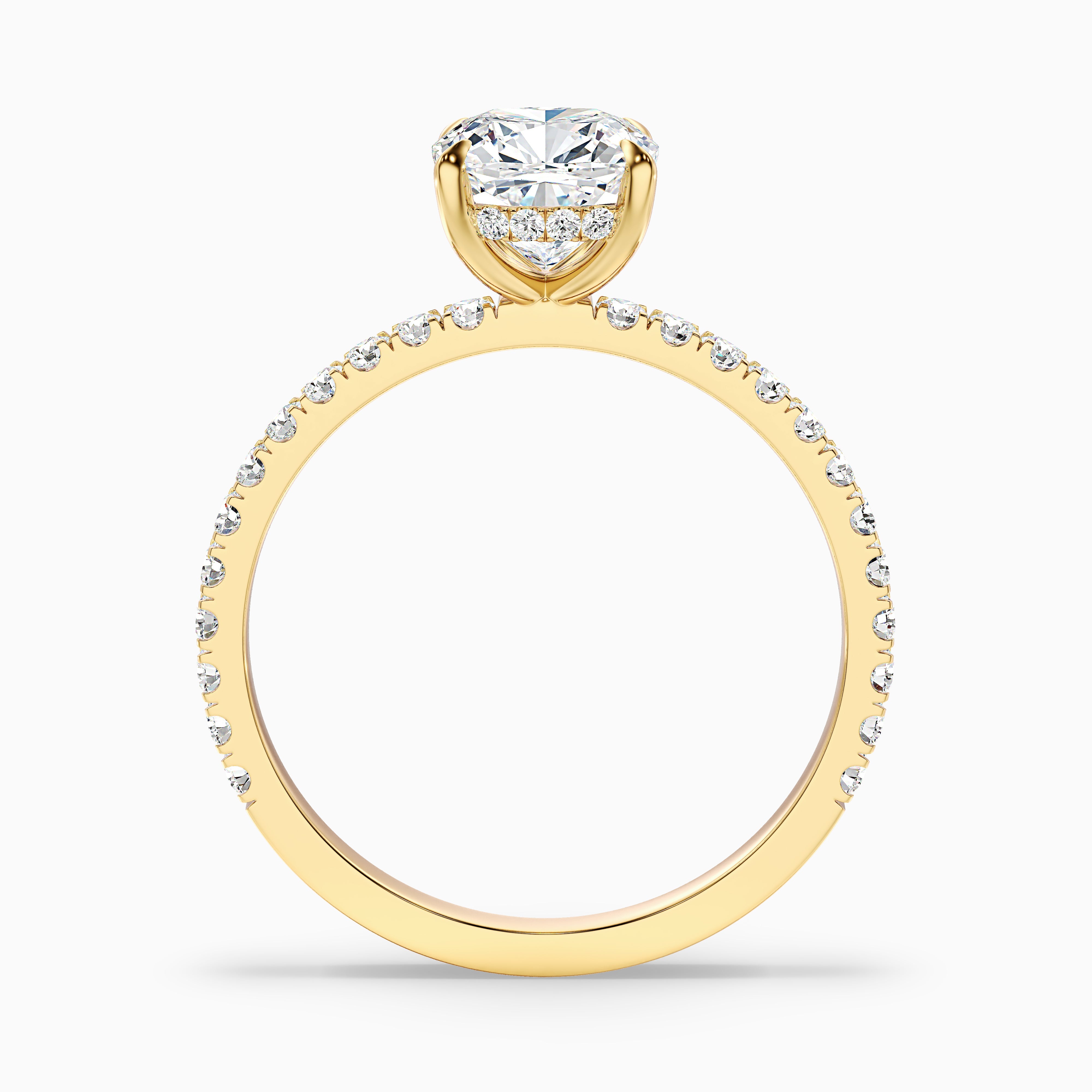 Roberta Cushion Cut Hidden Halo Pave Lab Grown Diamond Ring