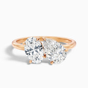 Hailey Toi Et Moi Moissanite Diamond Ring With Oval and Pear Cut Diamonds