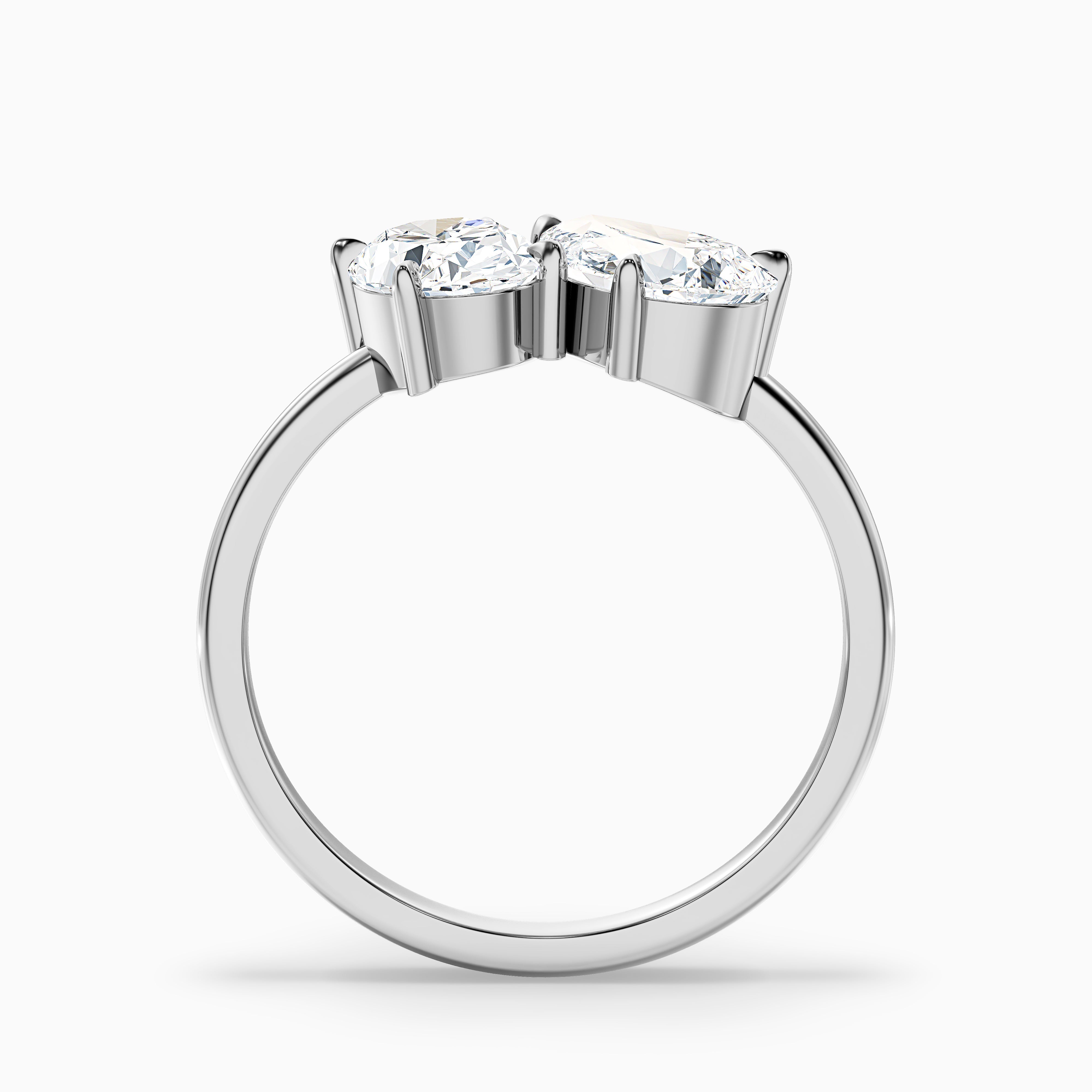 Hailey Toi Et Moi Moissanite Diamond Ring With Oval and Pear Cut Diamonds