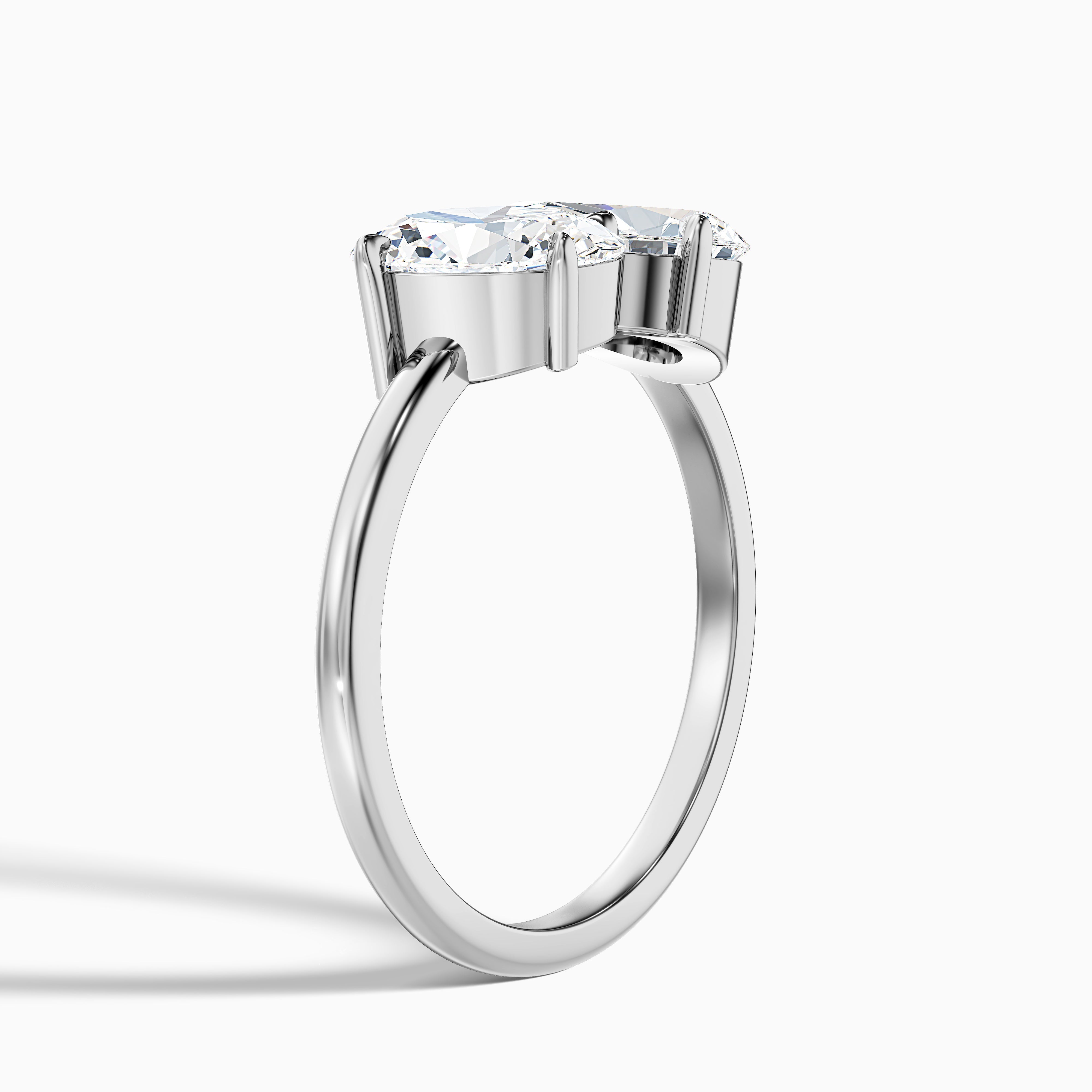 Hailey Toi Et Moi Lab Grown Diamond Ring With Oval and Pear Cut Diamonds