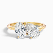 Hailey Toi Et Moi Lab Grown Diamond Ring With Oval and Pear Cut Diamonds