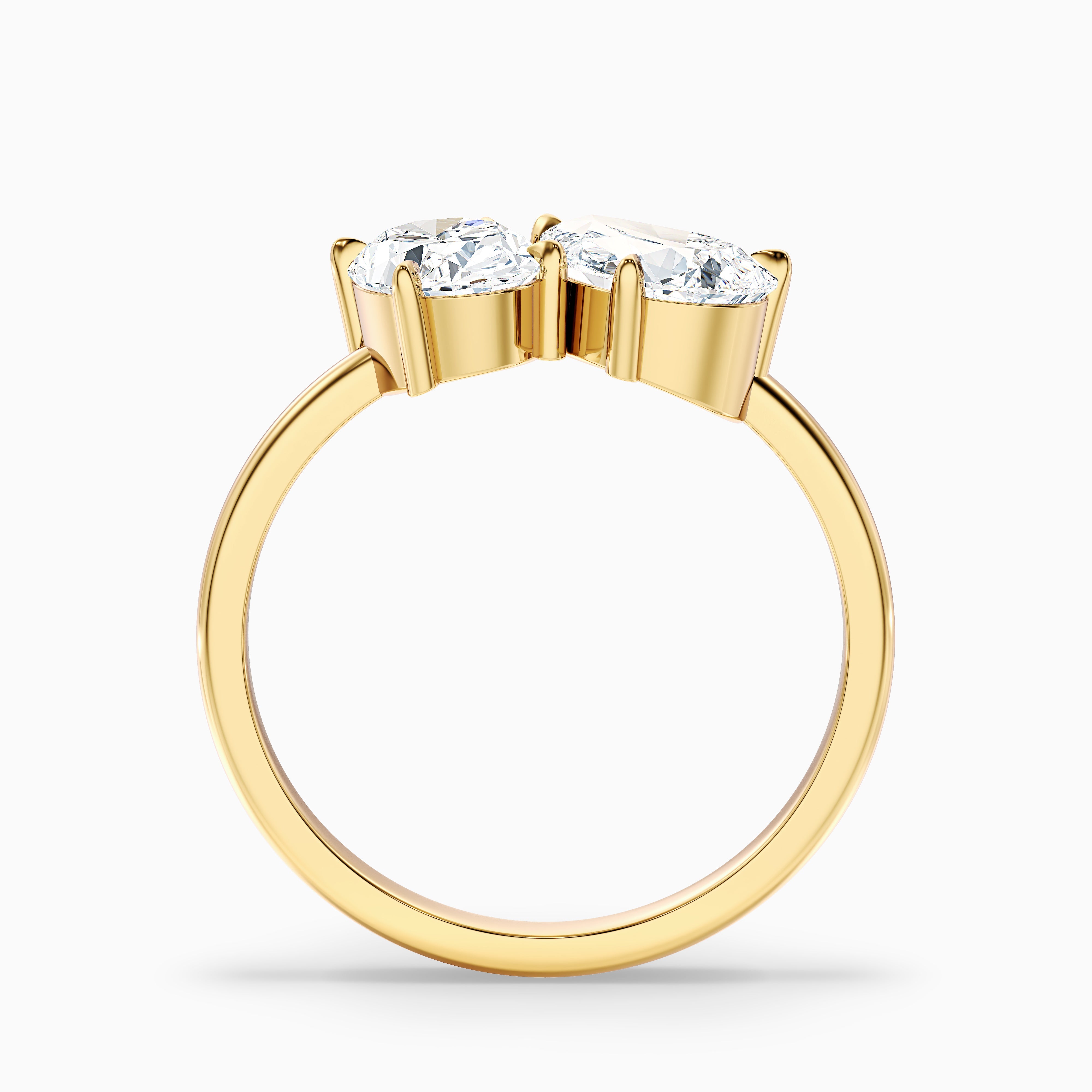 Hailey Toi Et Moi Lab Grown Diamond Ring With Oval and Pear Cut Diamonds