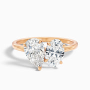Juliana Toi Et Moi Moissanite Diamond Ring With Pear and Oval Cut Diamonds