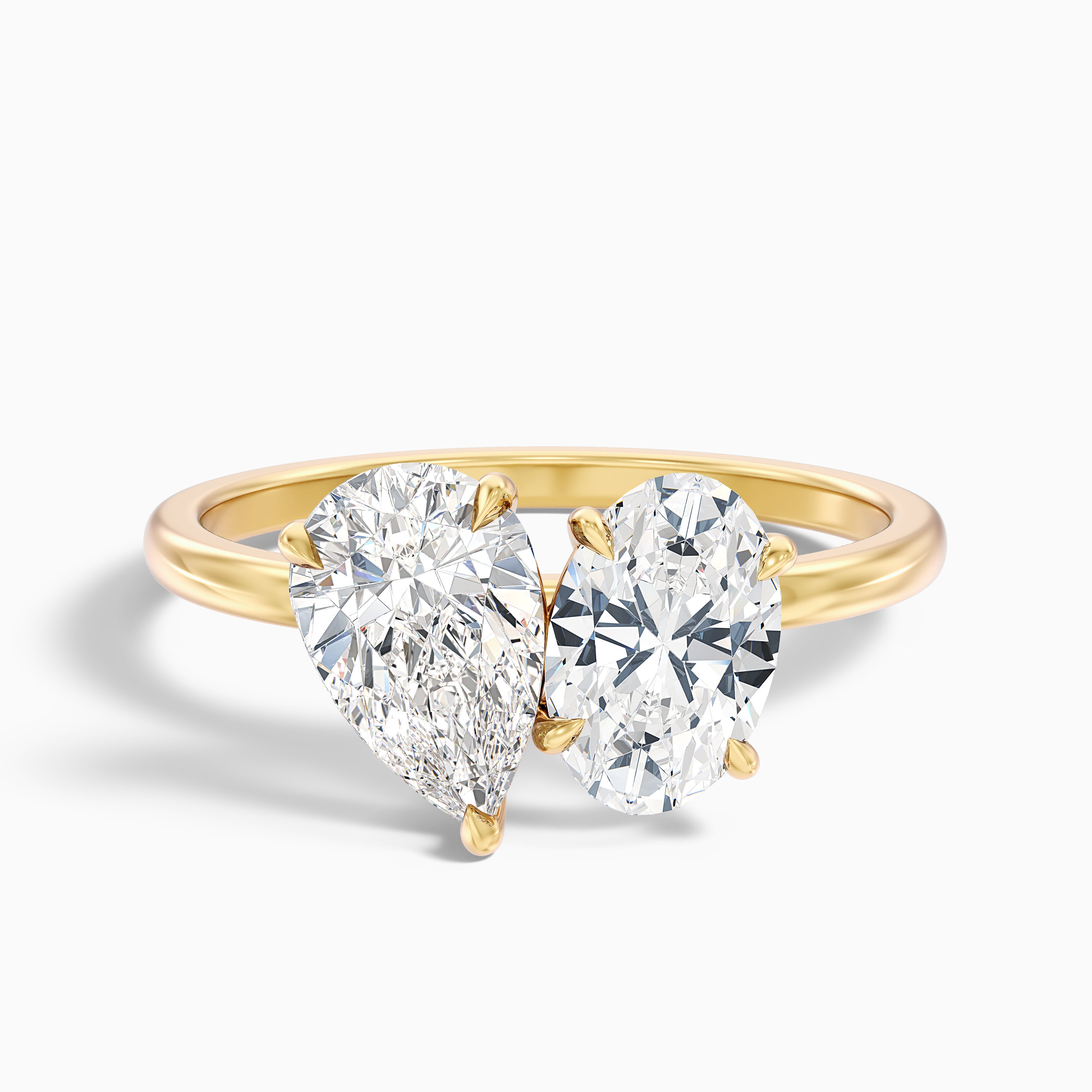 Juliana Toi Et Moi Lab Grown Diamond Ring With Pear and Oval Cut Diamonds