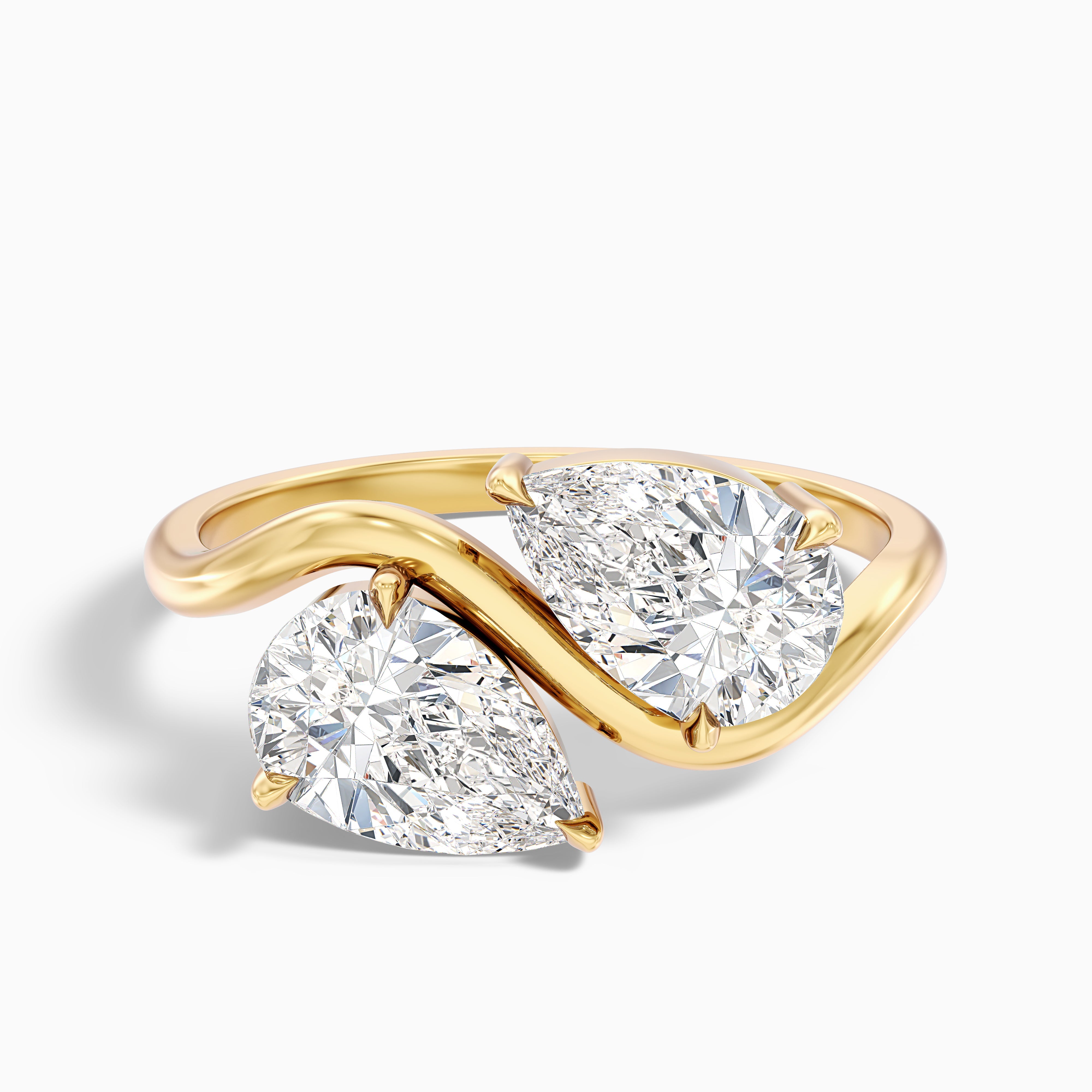 Stacey Toi Et Moi Moissanite Diamond Ring With Both Pear Shaped Diamonds