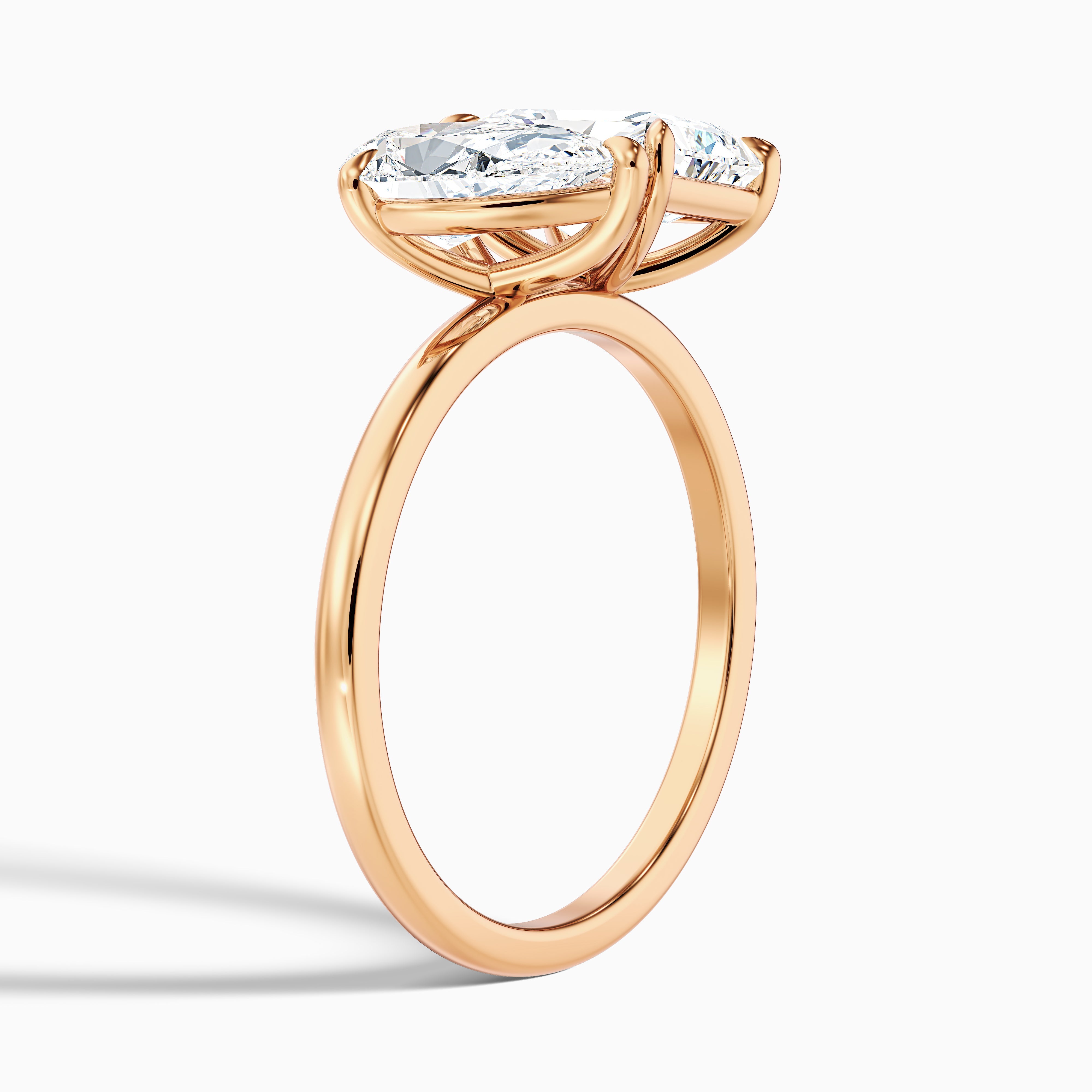Brienna Toi Et Moi Moissanite Diamond Ring With Pear and Radiant Cut Diamonds