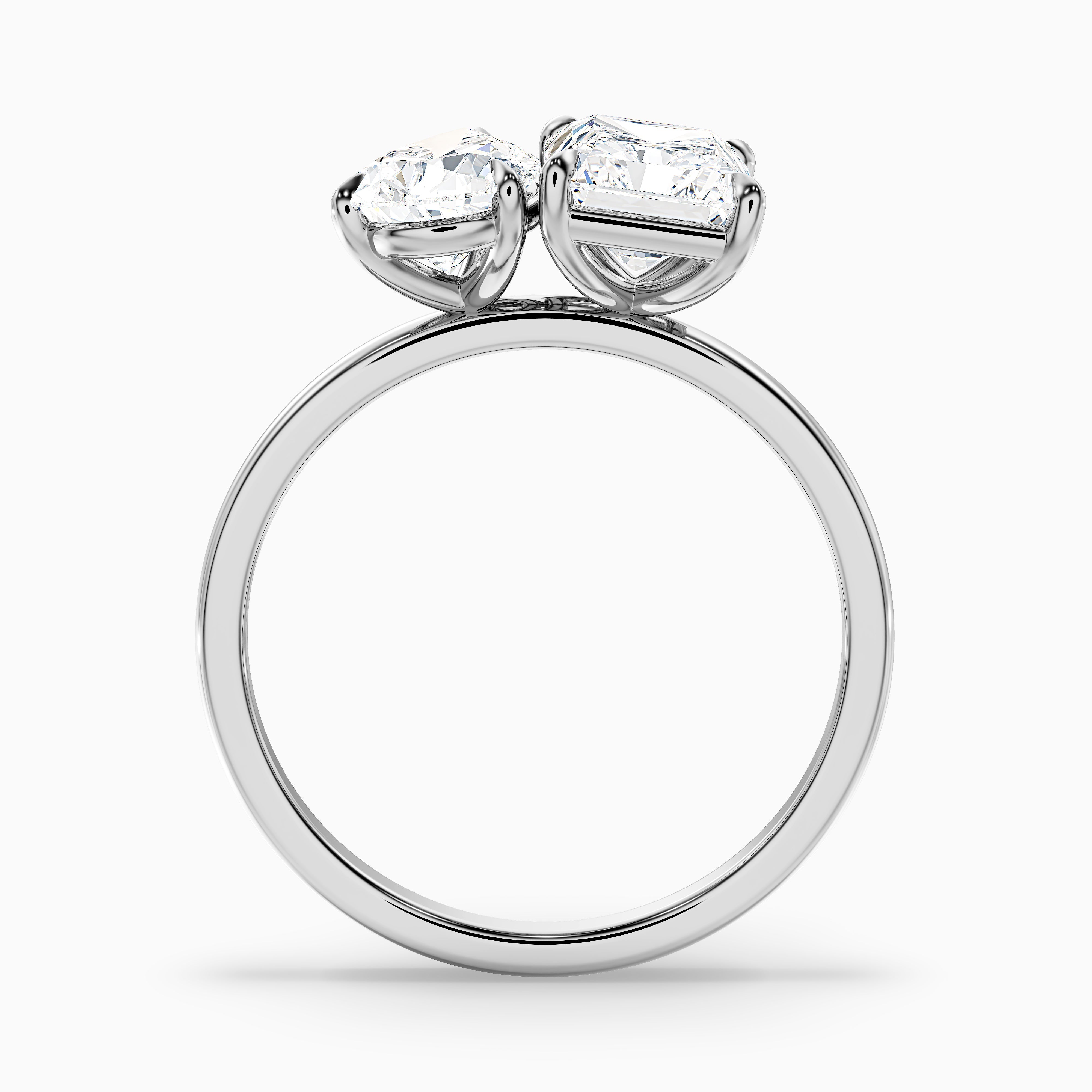 Brienna Toi Et Moi Lab Grown Diamond Ring With Pear and Radiant Cut Diamonds