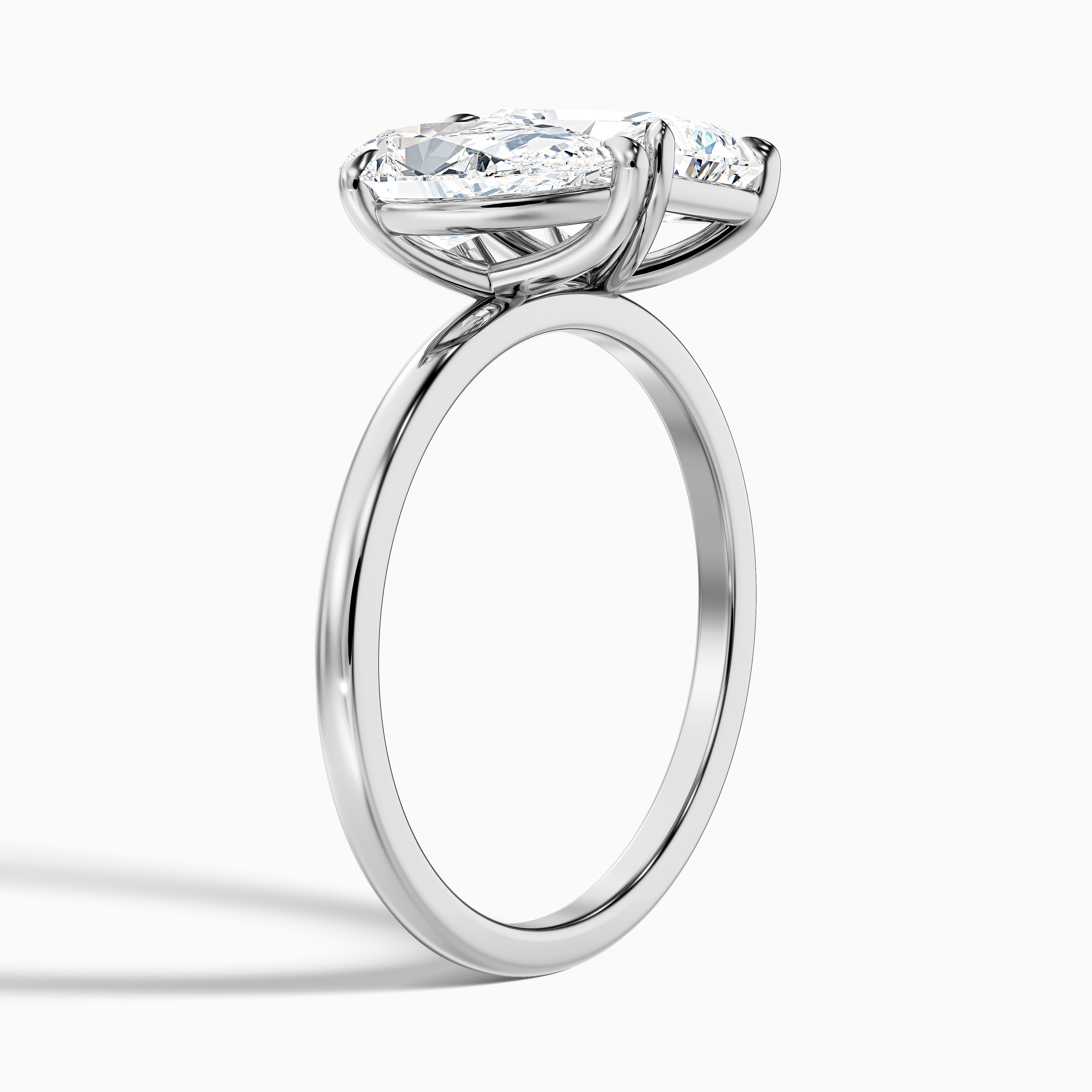 Brienna Toi Et Moi Moissanite Diamond Ring With Pear and Radiant Cut Diamonds