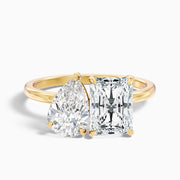 Brienna Toi Et Moi Lab Grown Diamond Ring With Pear and Radiant Cut Diamonds