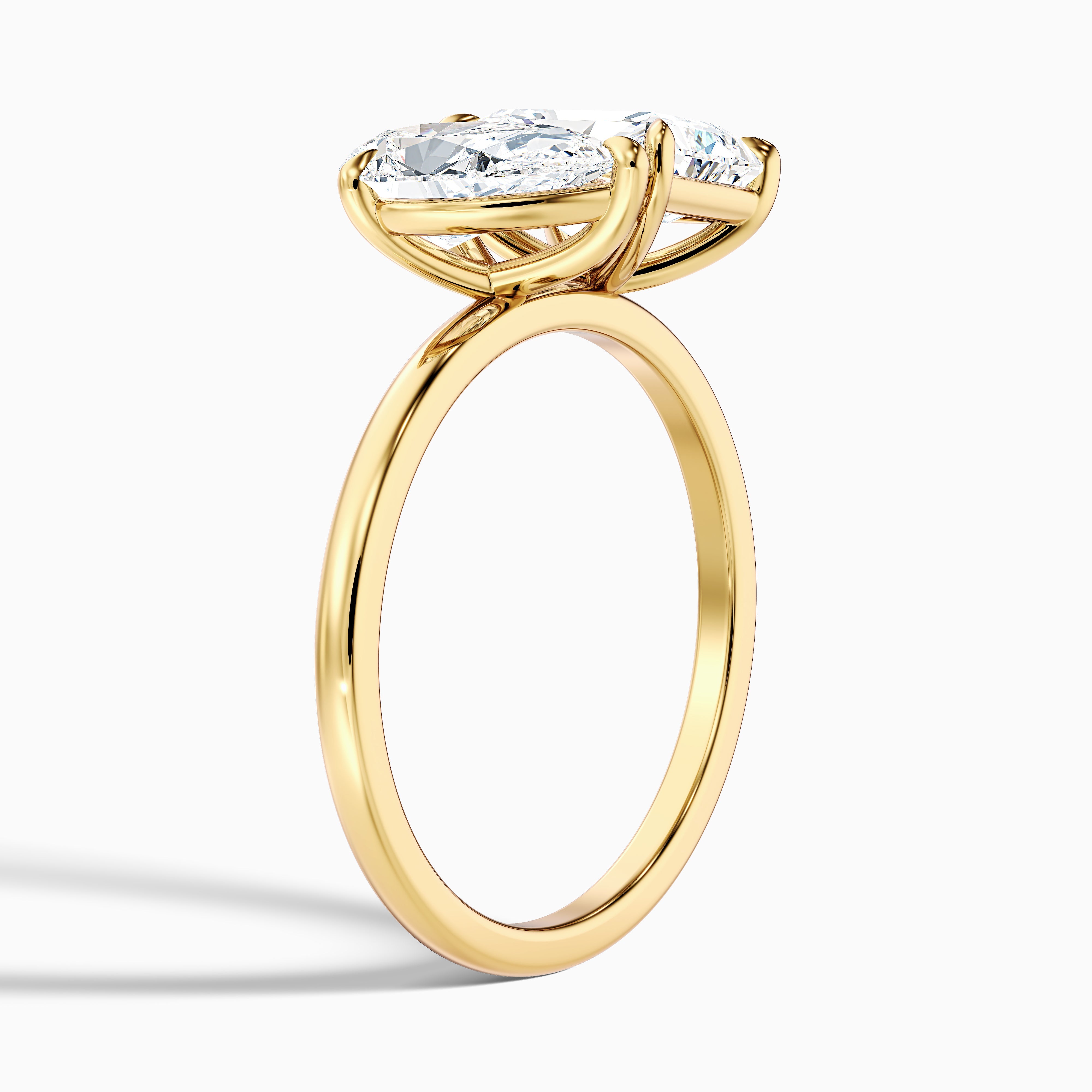 Brienna Toi Et Moi Moissanite Diamond Ring With Pear and Radiant Cut Diamonds