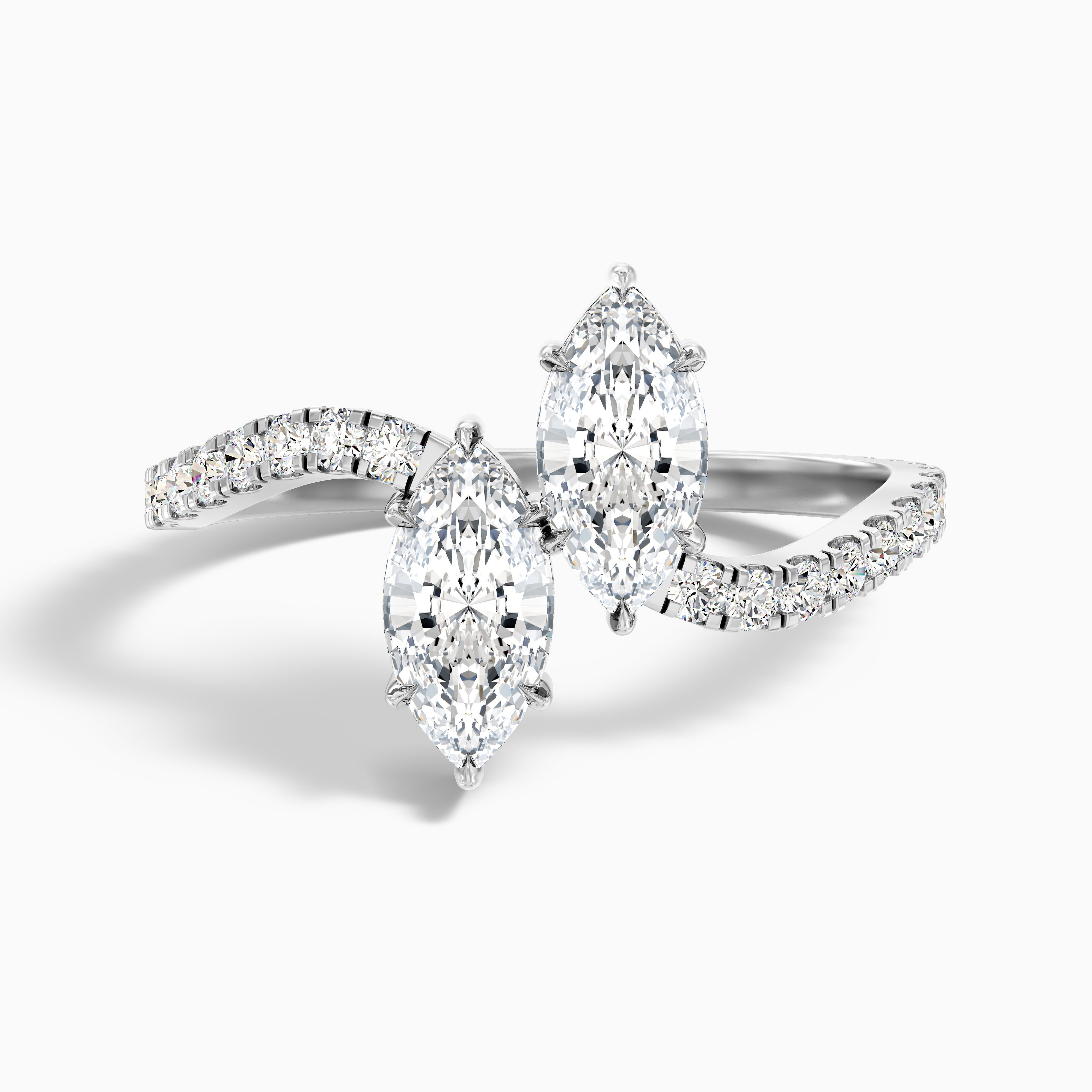 Valeria Toi Et Moi Lab Grown Diamond Ring With Both Marquise Shaped Diamonds