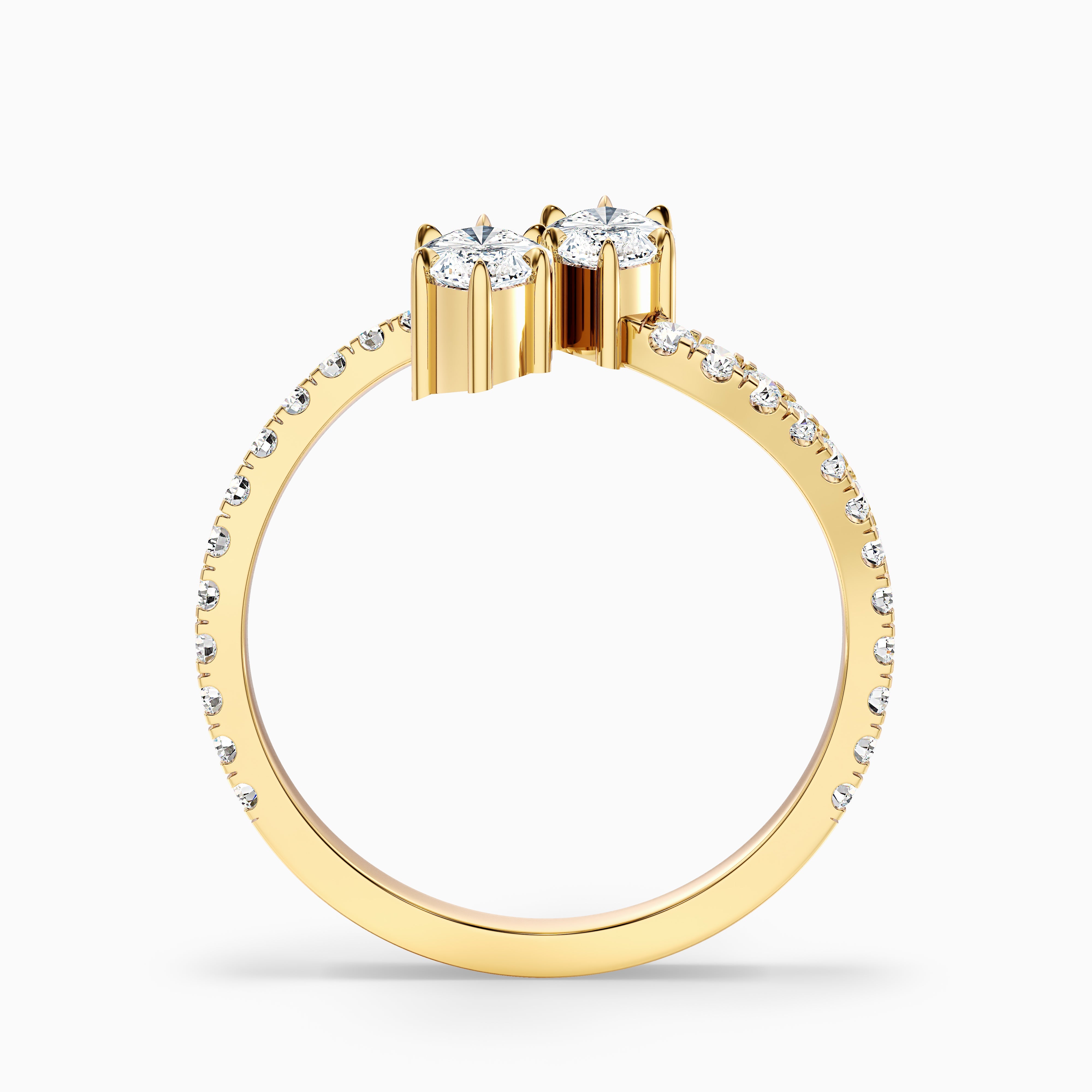 Valeria Toi Et Moi Moissanite Diamond Ring With Both Marquise Shaped Diamonds