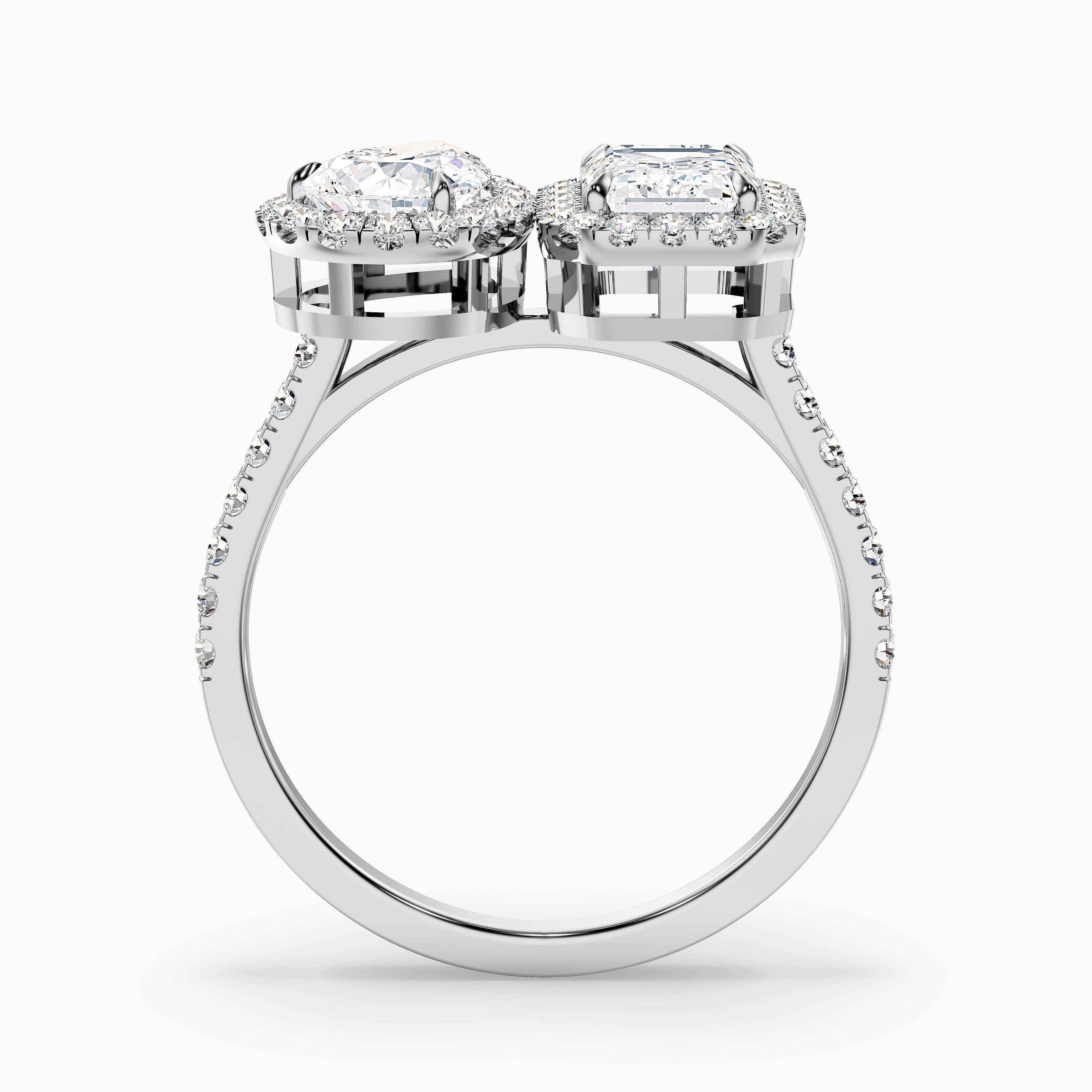 Zendaya Toi Et Moi Halo Lab Grown Diamond Ring With Pear and Emerald Diamonds