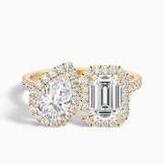 Zendaya Toi Et Moi Halo Lab Grown Diamond Ring With Pear and Emerald Diamonds