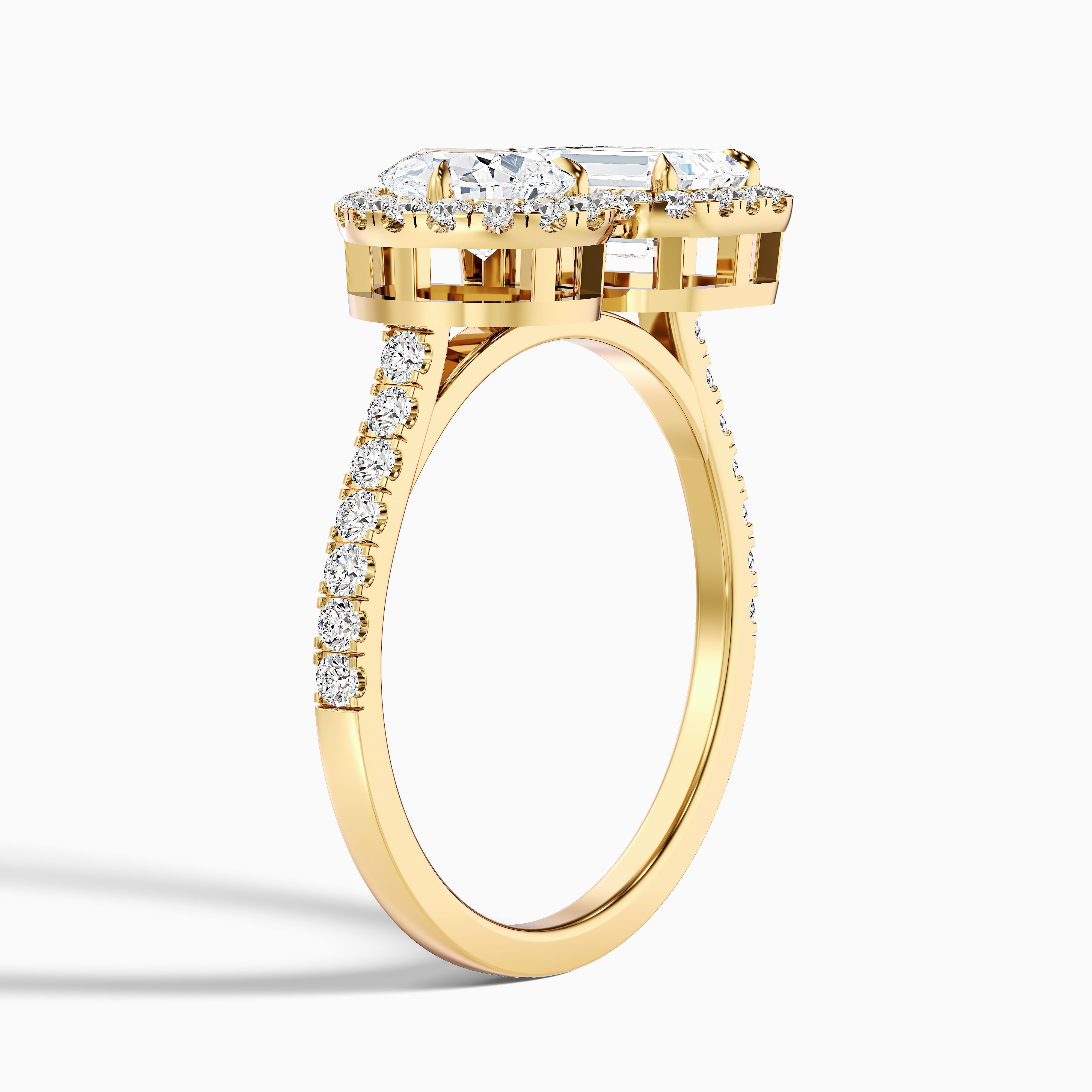 Zendaya Toi Et Moi Halo Lab Grown Diamond Ring With Pear and Emerald Diamonds