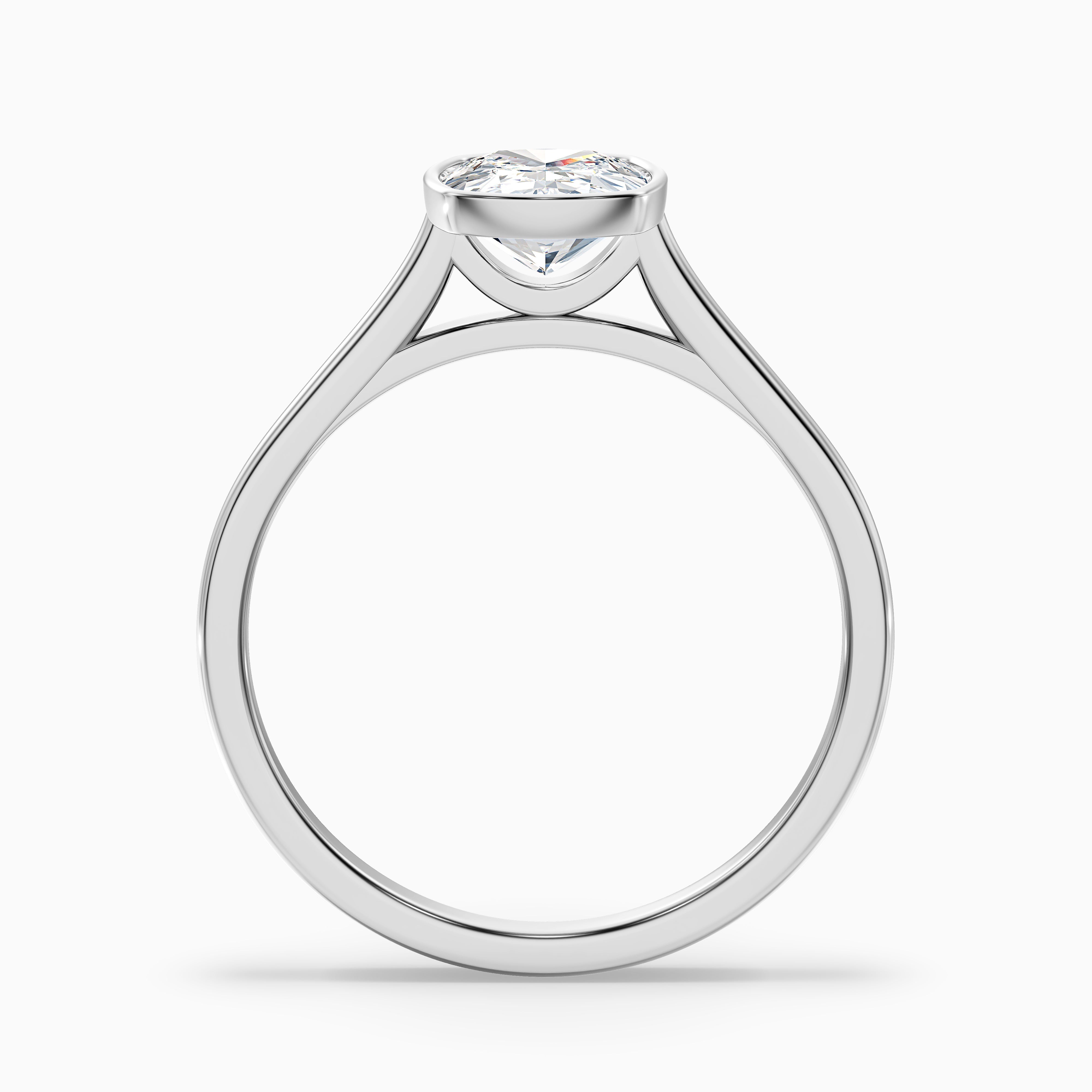 Shayana Elongated Cushion Cut Bezel Set Lab Grown Diamond Engagement Ring