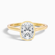 Shayana Elongated Cushion Cut Bezel Set Lab Grown Diamond Engagement Ring