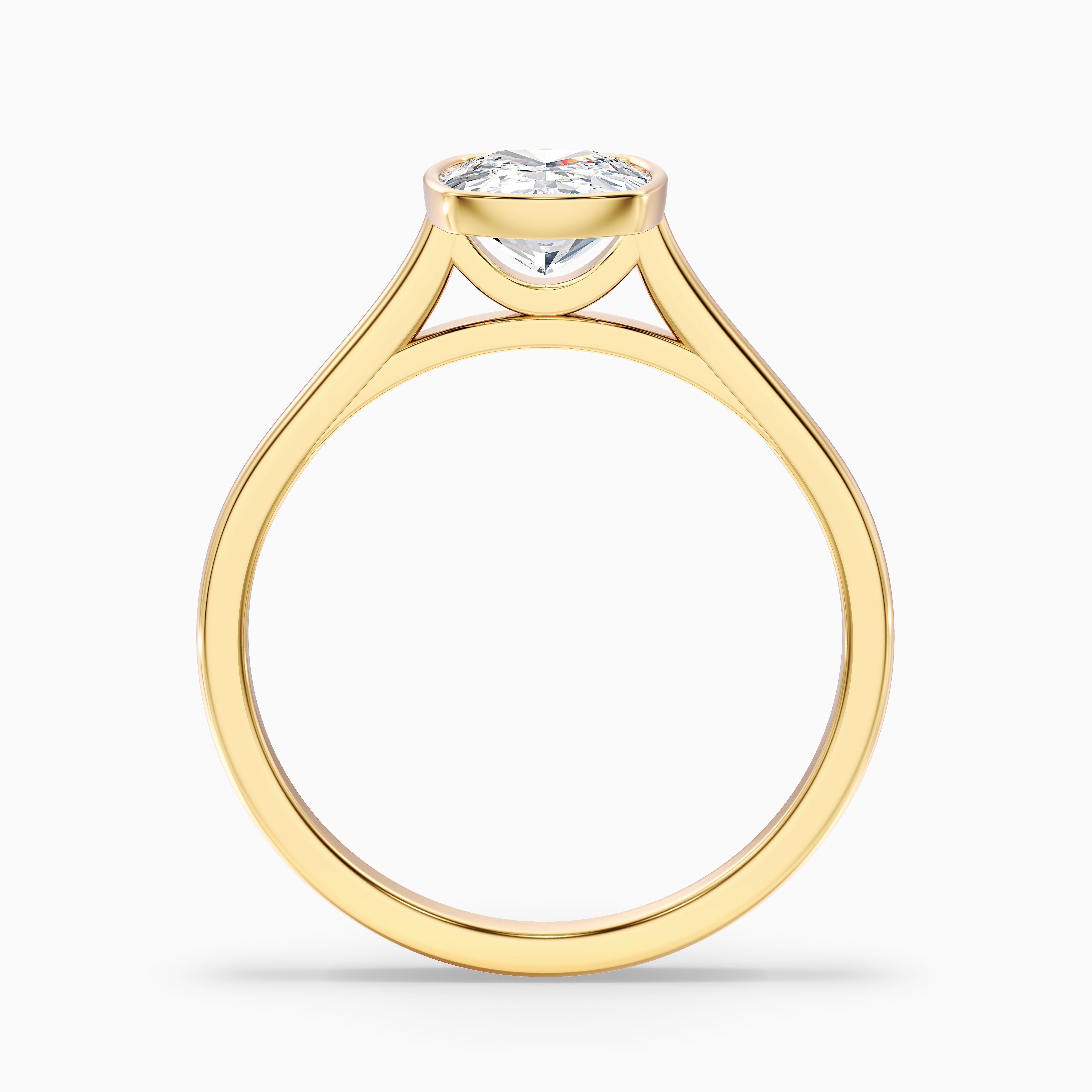 Shayana Elongated Cushion Cut Bezel Set Moissanite Diamond Engagement Ring