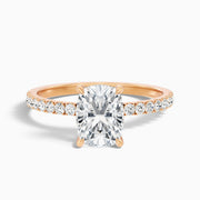 Jennifer Elongated Cushion Cut Hidden Halo Pave Moissanite Diamond Ring
