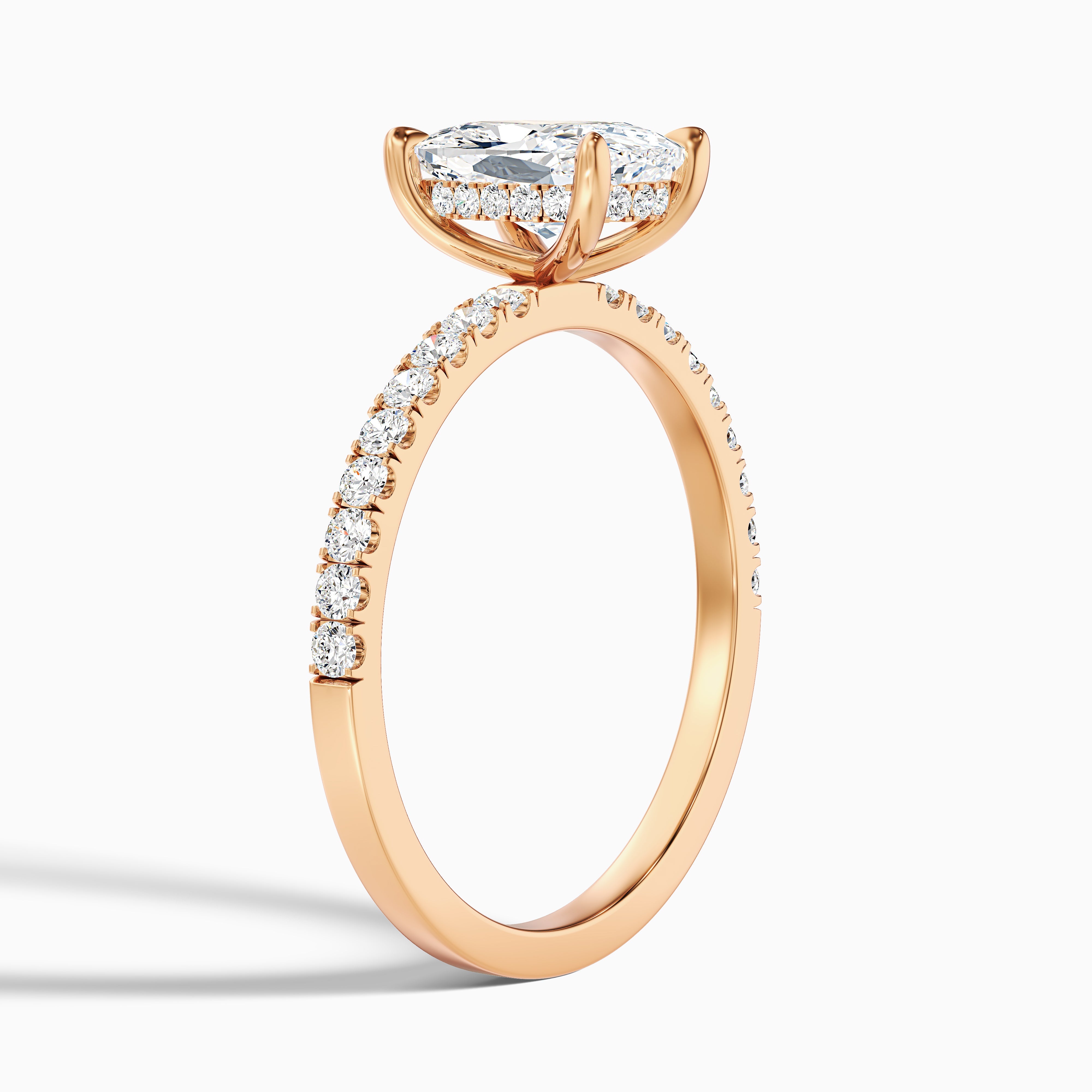 Jennifer Elongated Cushion Cut Hidden Halo Pave Moissanite Diamond Ring